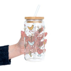 Funky Chickens Glass Cup, Mug & Tumbler with Lid and Straw