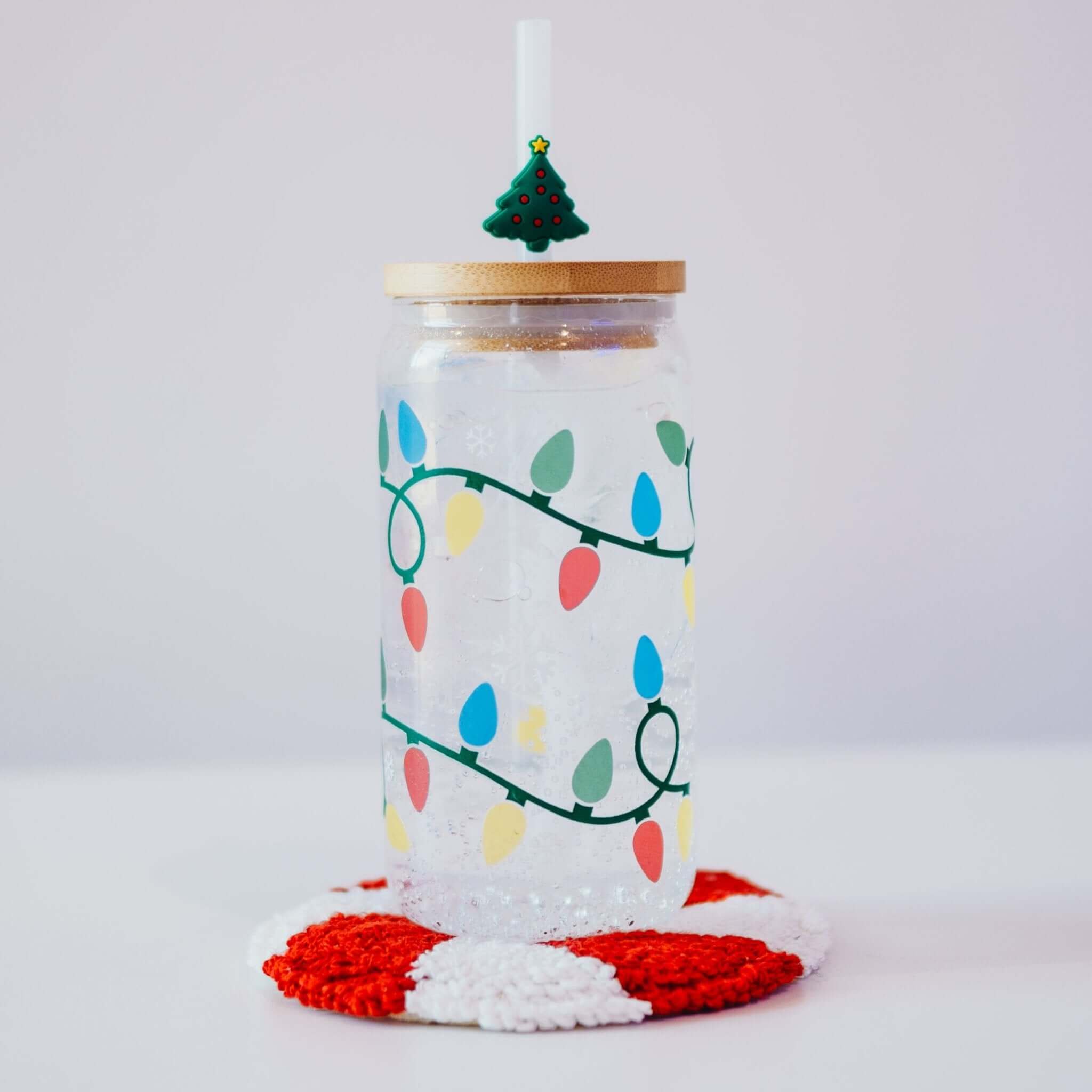 Color Changing Christmas Lights Cup with Lid and Straw