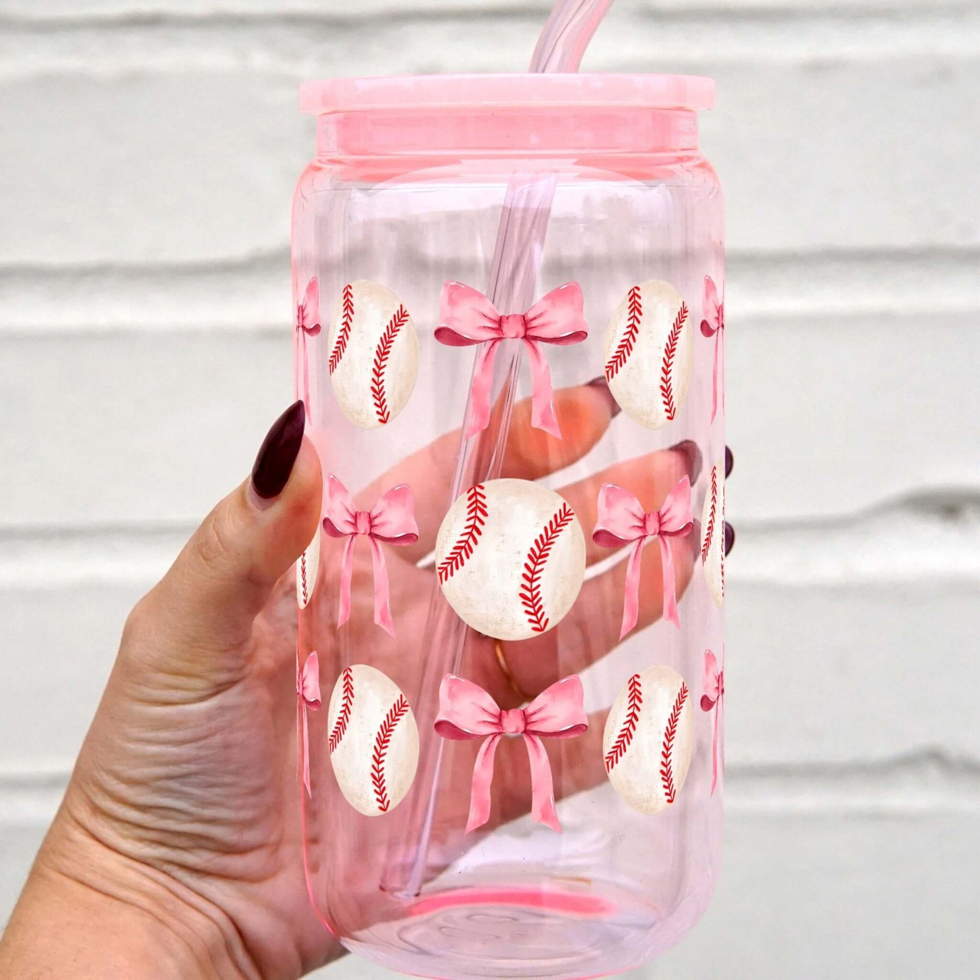 Coquette Baseball Cup With Lid and Straw from Sip Sip Hooray – Drinkware