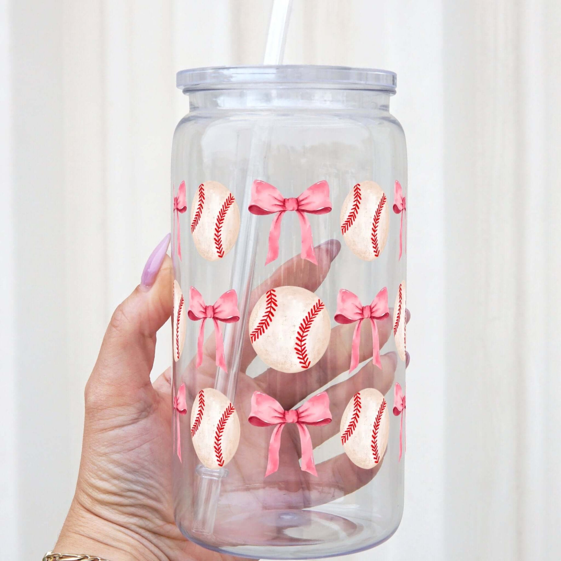 Coquette Baseball Cup With Lid and Straw from Sip Sip Hooray – Drinkware
