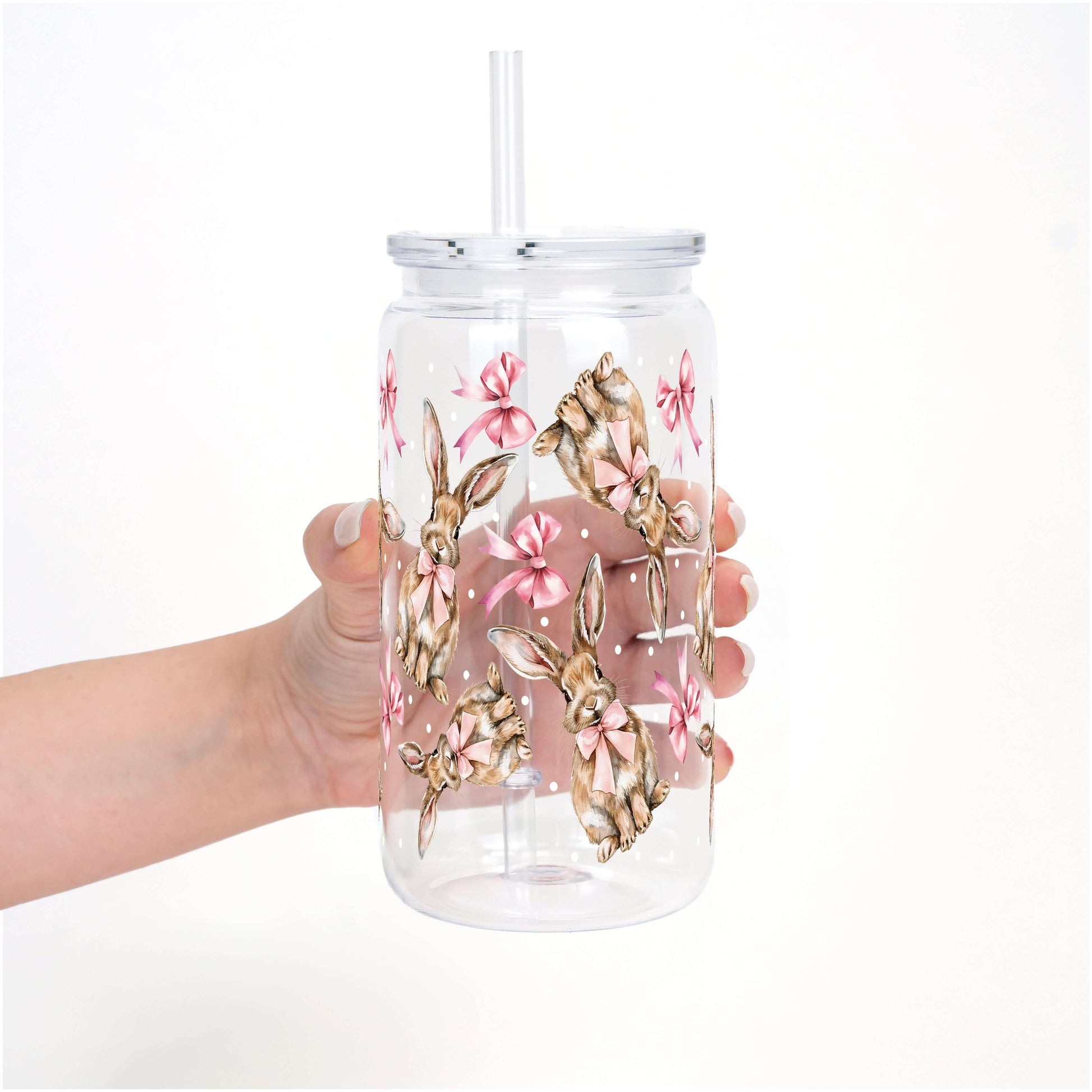 Coquette Easter Bunny Cup with Lid and Straw from Sip Sip Hooray – Uncategorized