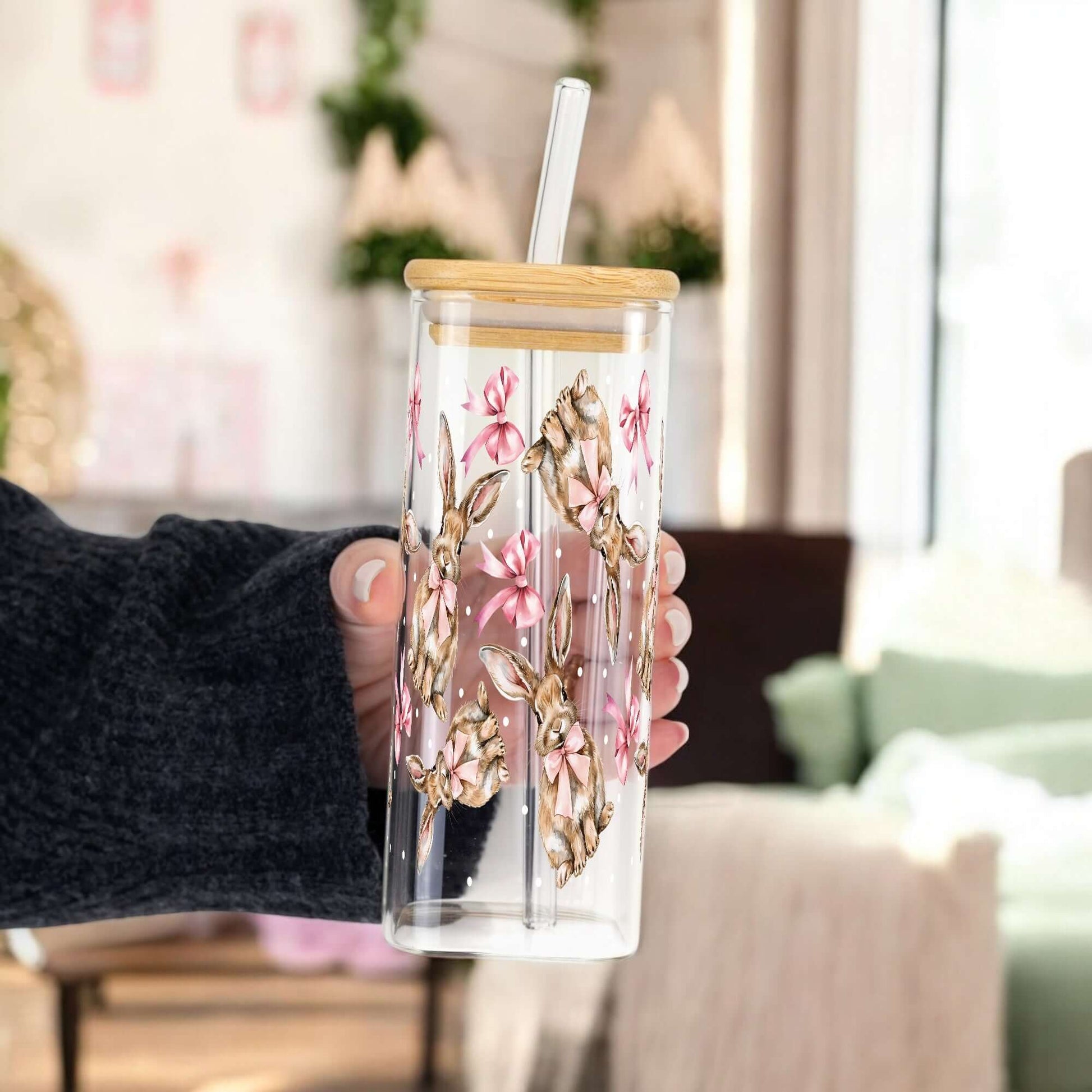 Coquette Easter Bunny Cup with Lid and Straw from Sip Sip Hooray – Uncategorized