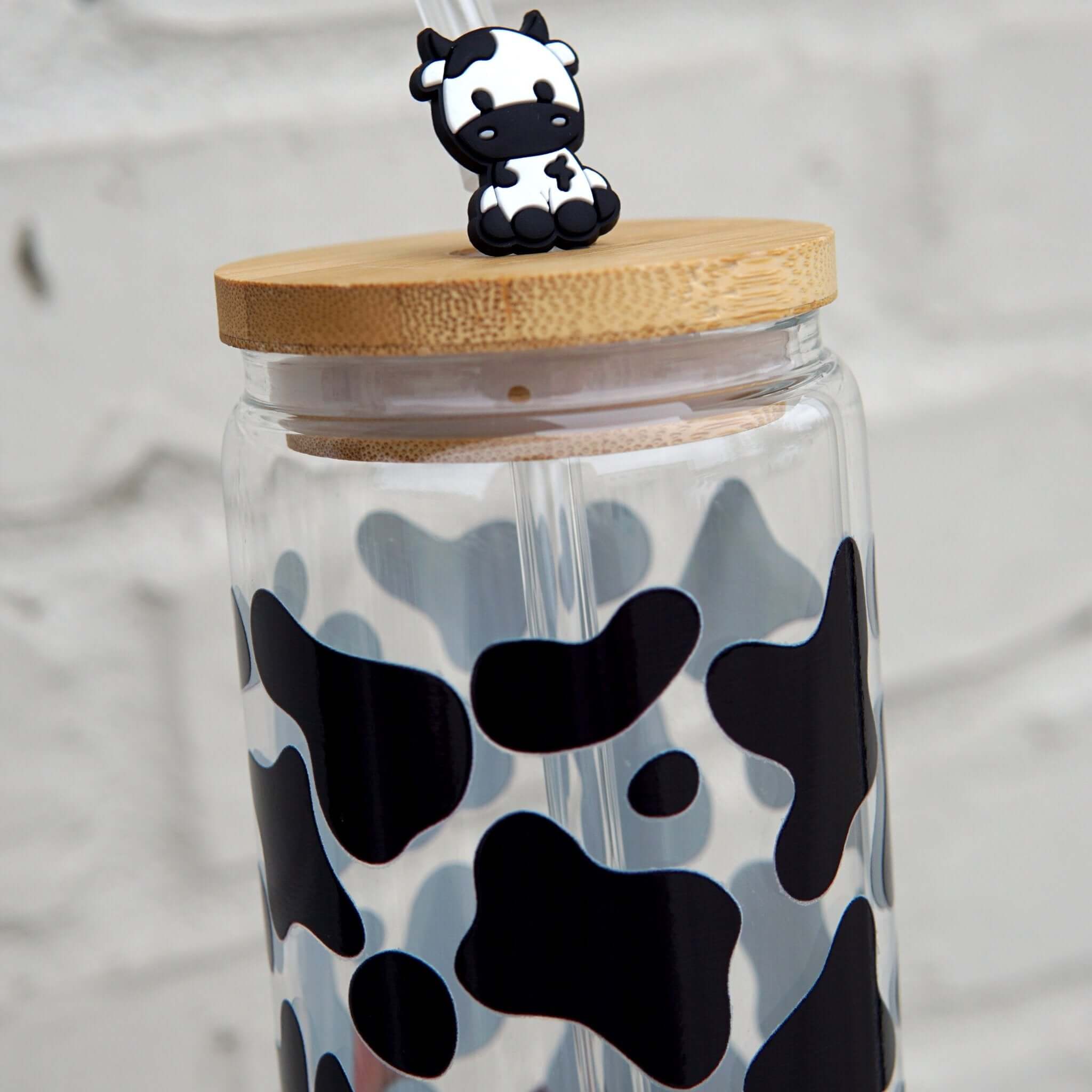 Cow Print Cup with Lid and Straw