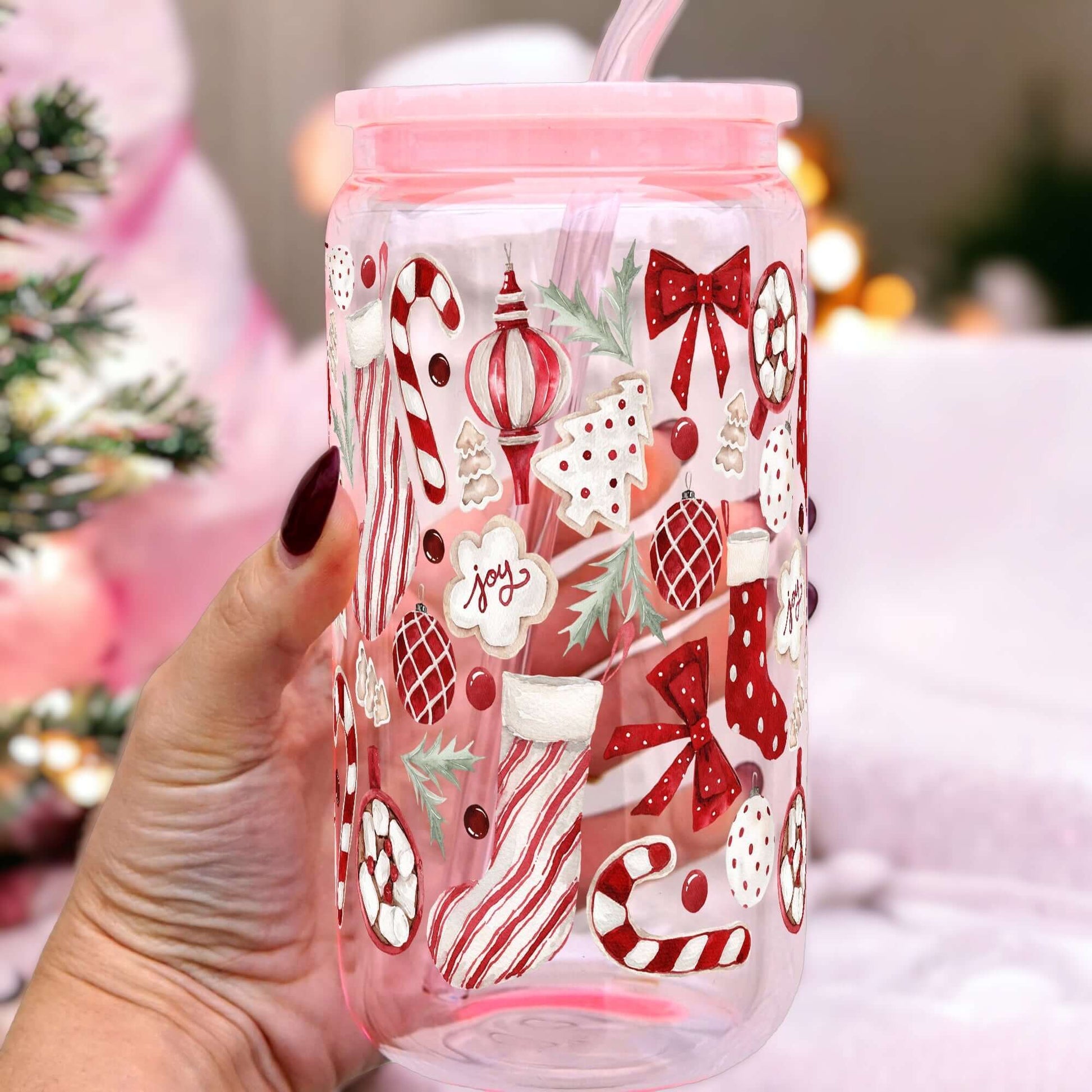 Cozy Christmas Things Cup With Lid and Straw from Sip Sip Hooray – Mugs