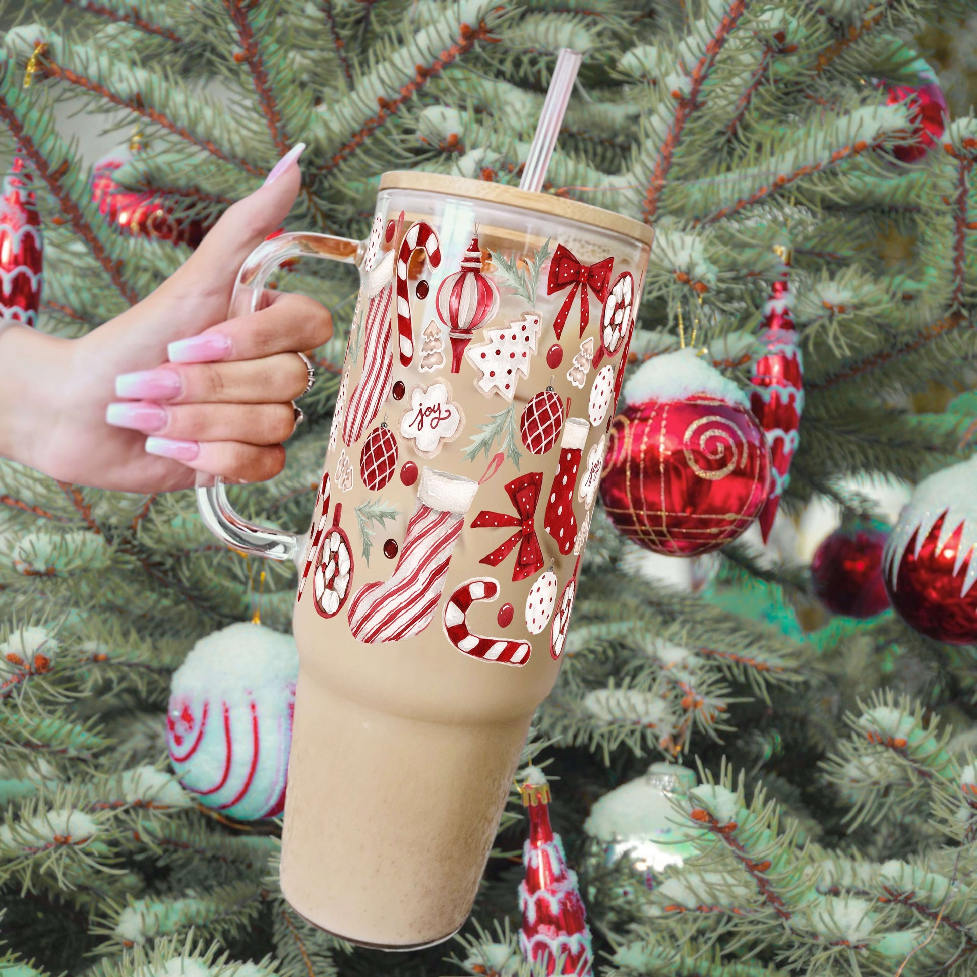 Cozy Christmas Things 40oz Glass or Plastic Tumbler With Lid and Straw from Sip Sip Hooray – Tumblers