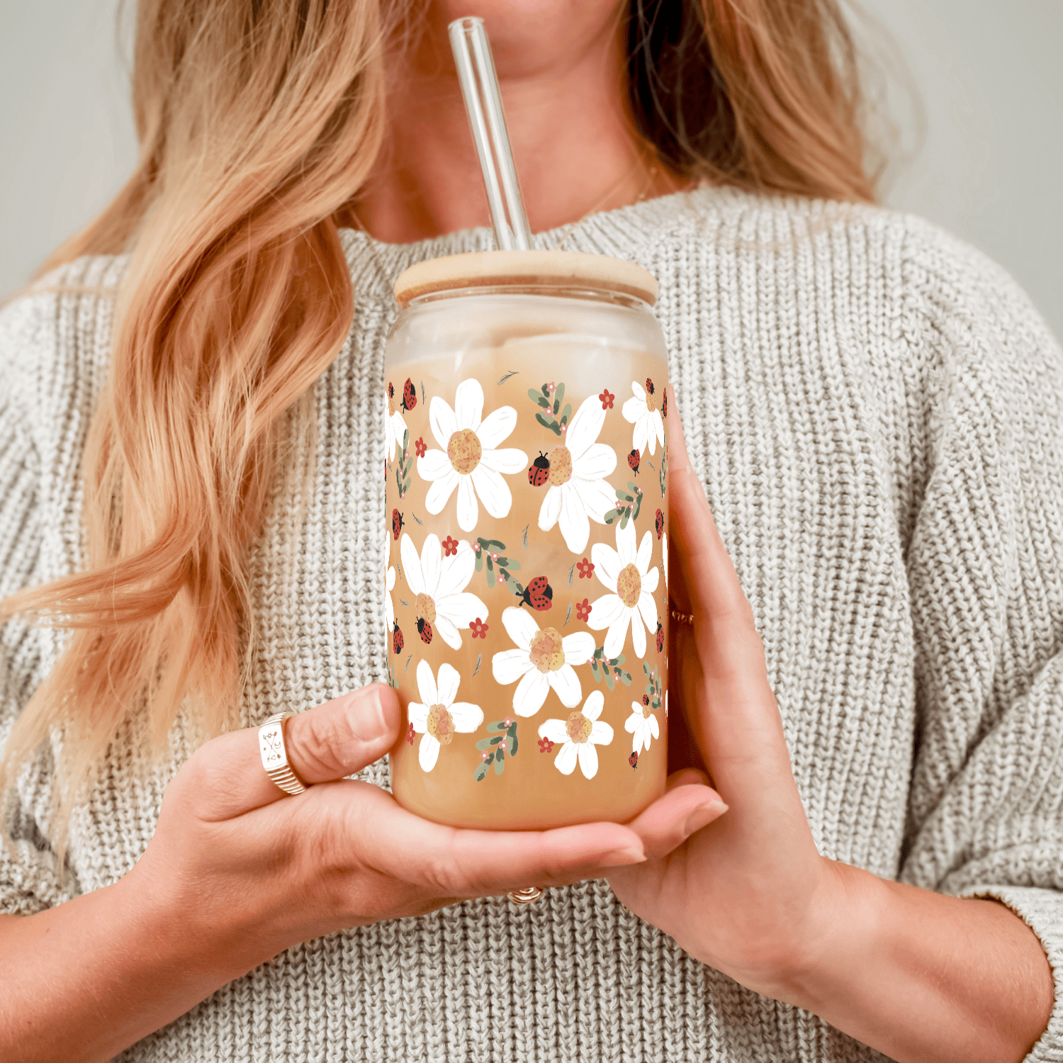 Daisy & Ladybug Cup with Lid and Straw from Sip Sip Hooray – Tumblers