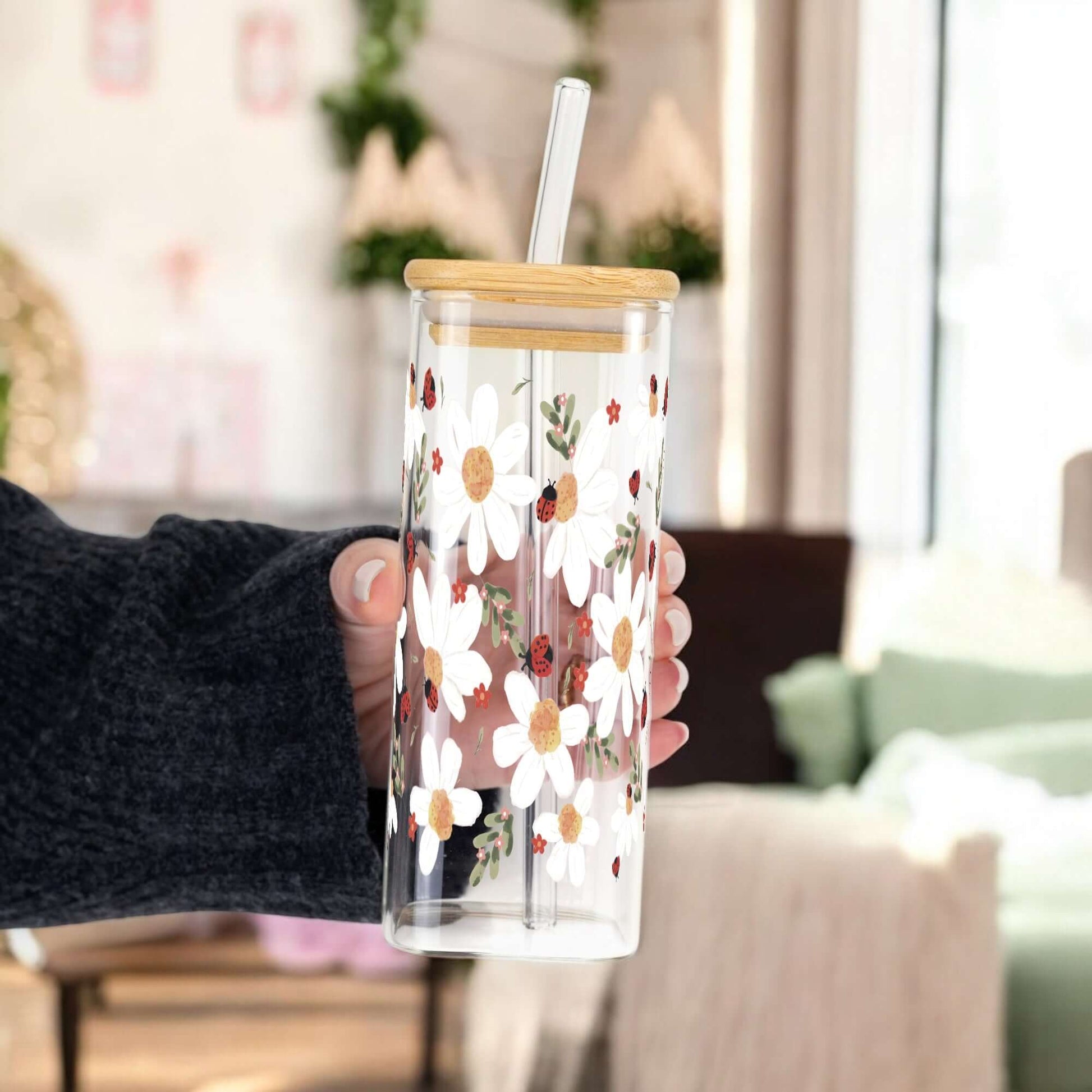 Daisy & Ladybug Cup with Lid and Straw from Sip Sip Hooray – Tumblers