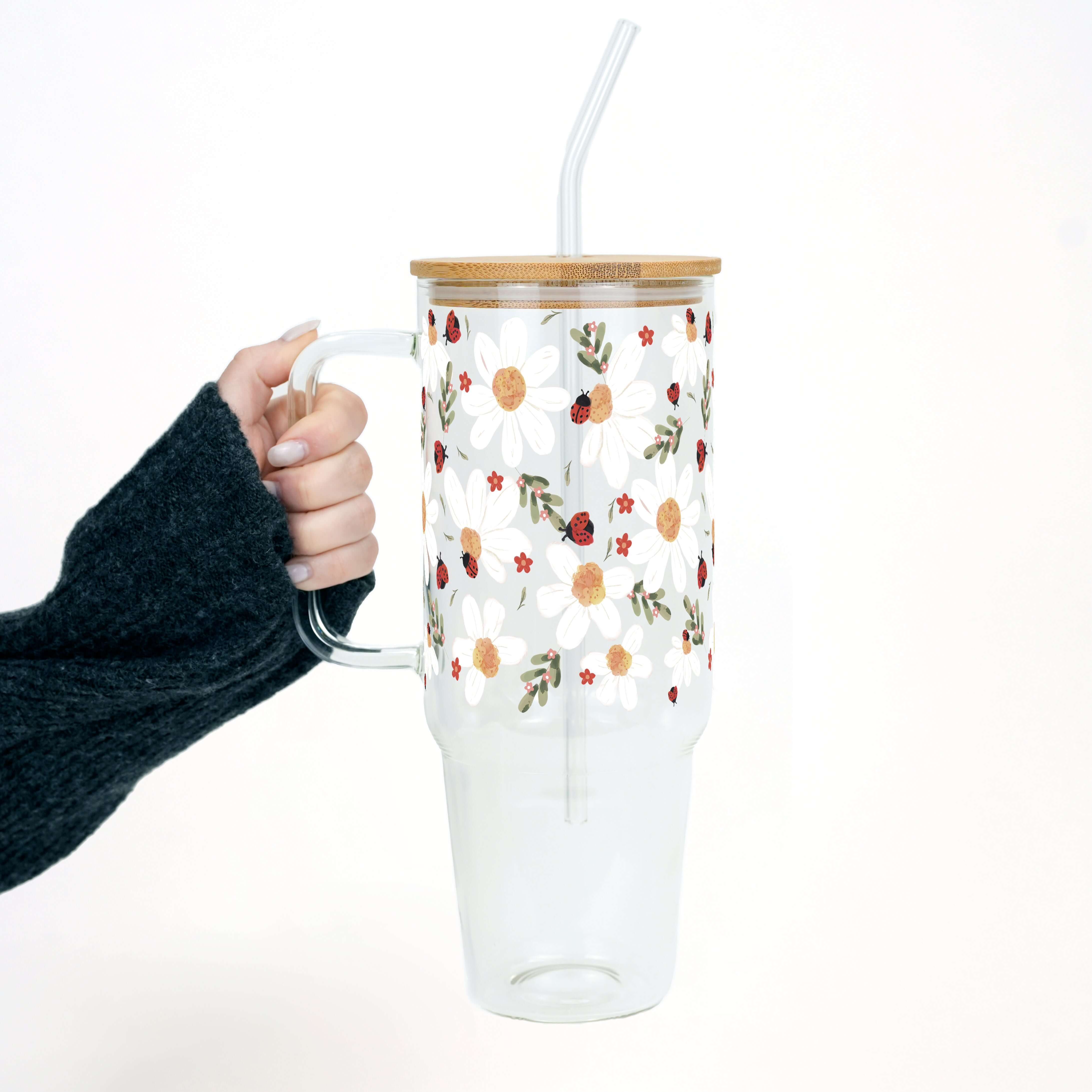 Daisy & Ladybug Tumbler With Lid and Straw