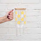 Daisy 40oz Glass or Plastic Tumbler With Lid and Straw from Sip Sip Hooray – Tumblers