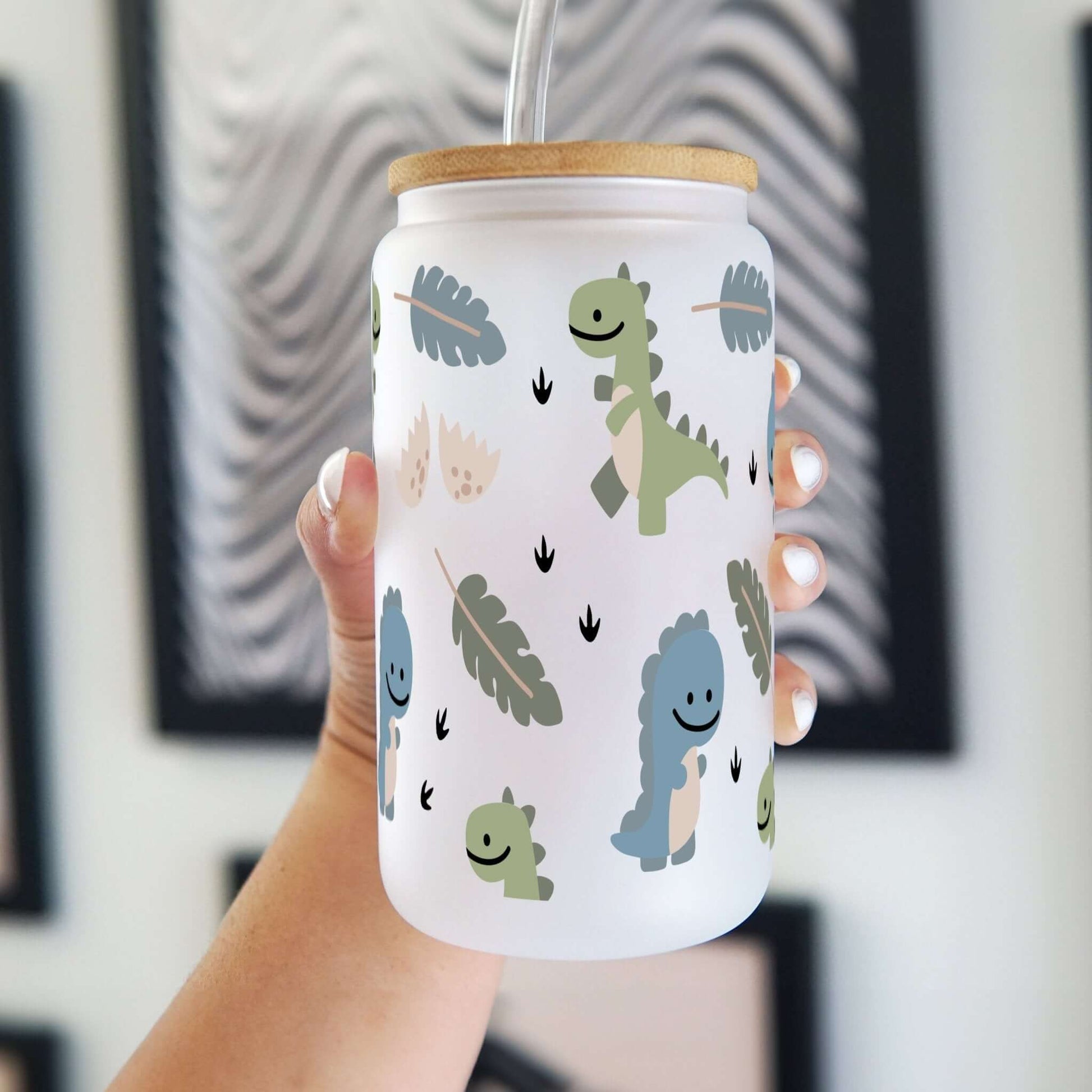 Dino Jungle Cup With Lid and Straw from Sip Sip Hooray – Drinkware