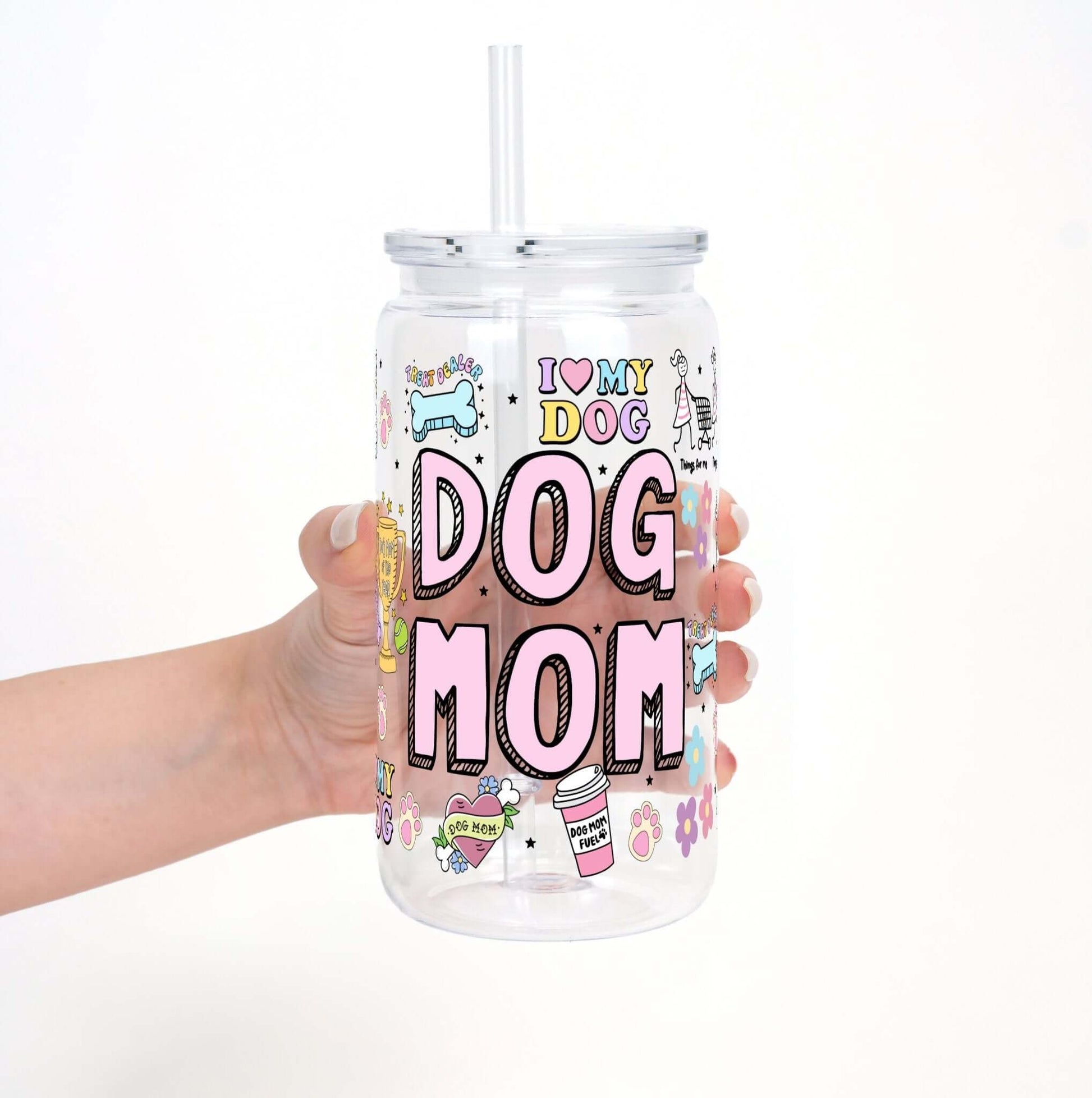 Dog Mom Doodles Cup With Lid and Straw from Sip Sip Hooray – Tumblers