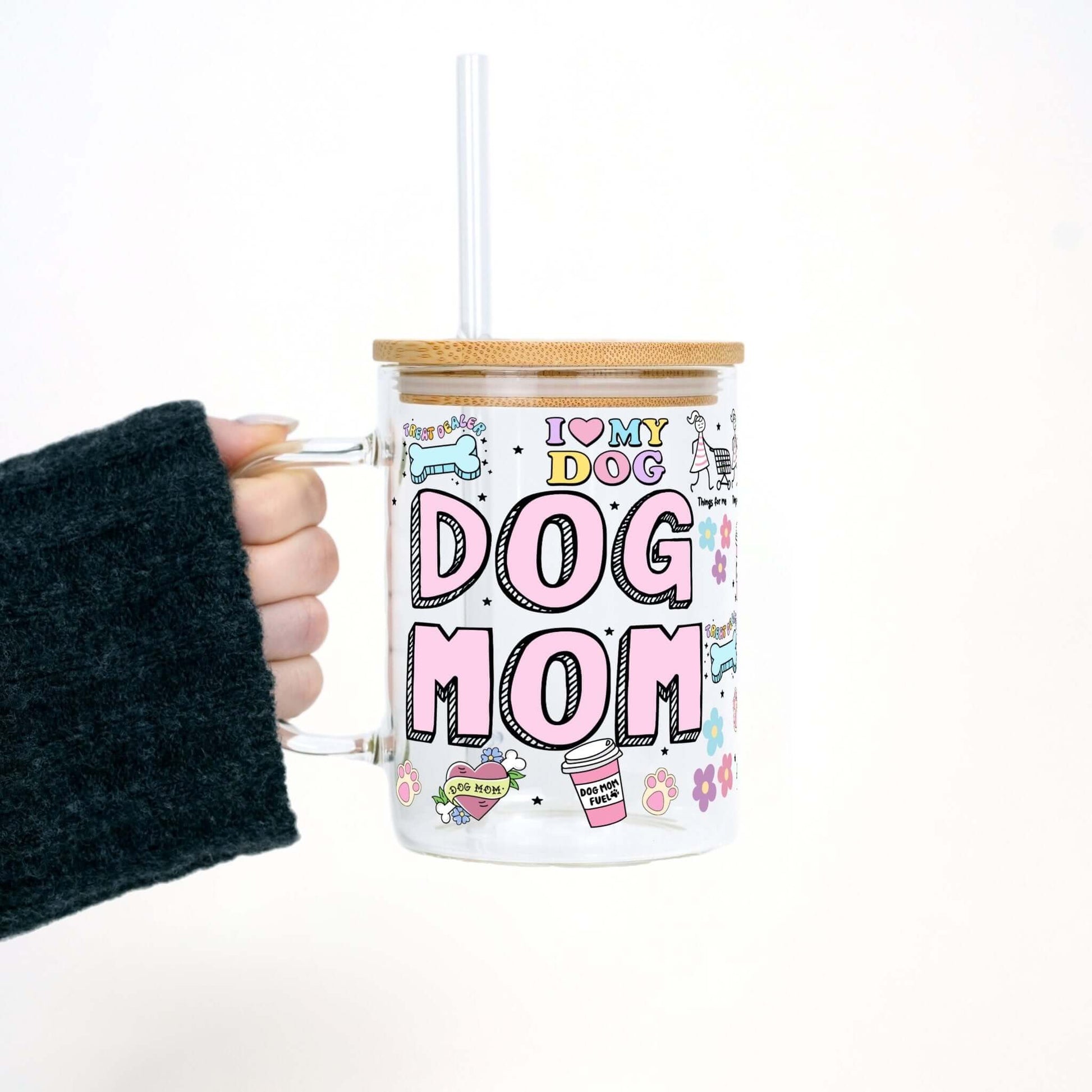 Dog Mom Doodles Mug With Lid and Straw from Sip Sip Hooray – Mugs