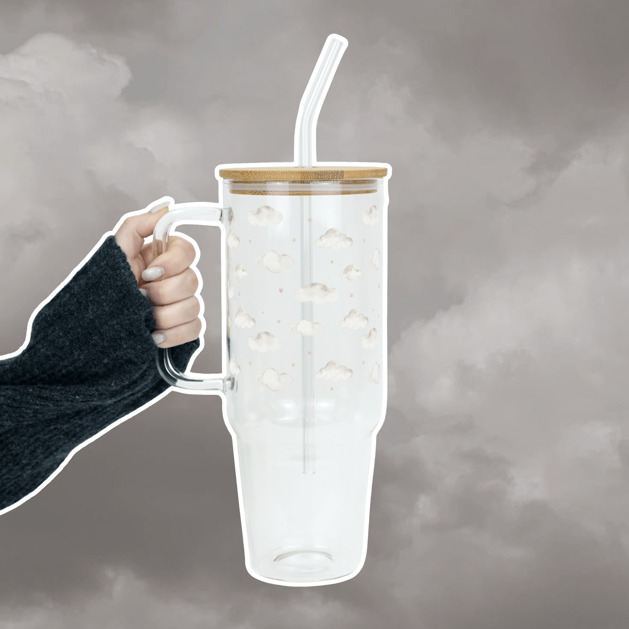 Dreamy Clouds Tumbler With Lid and Straw