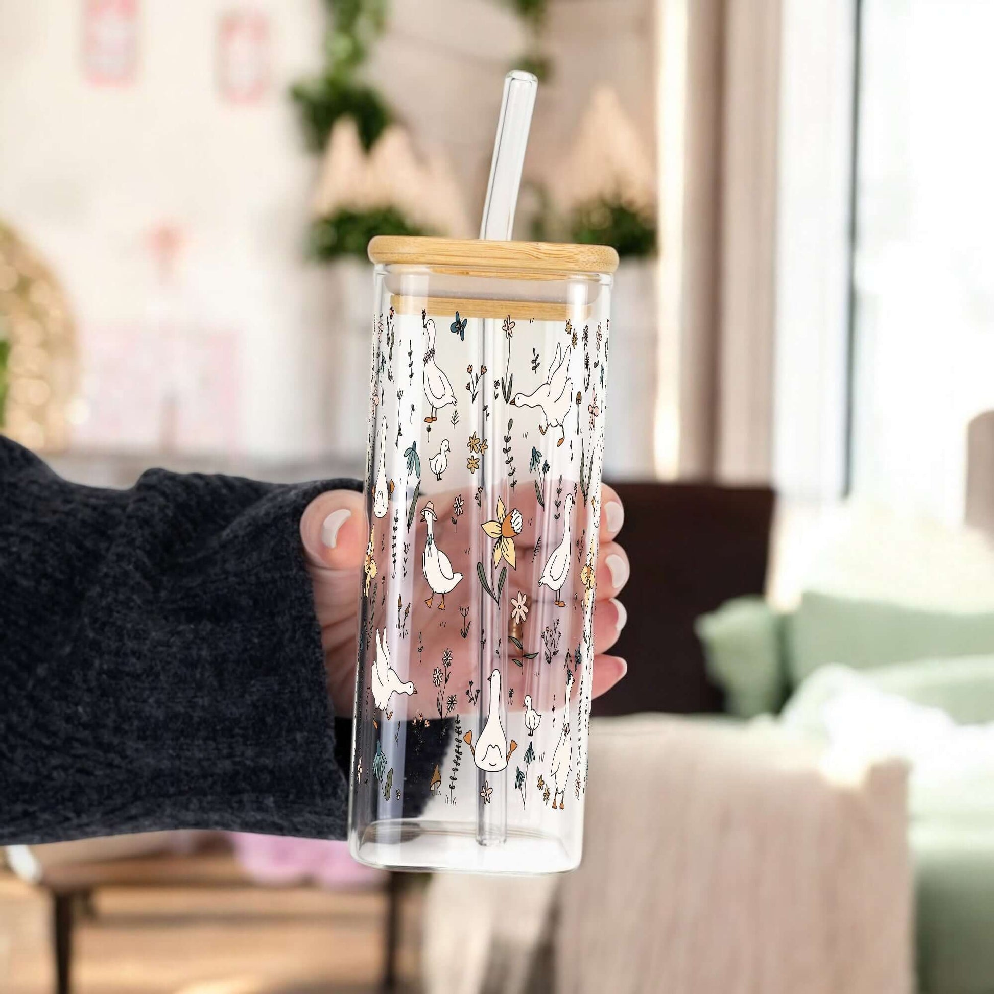 Floral Geese Cup With Lid and Straw from Sip Sip Hooray – Tumblers