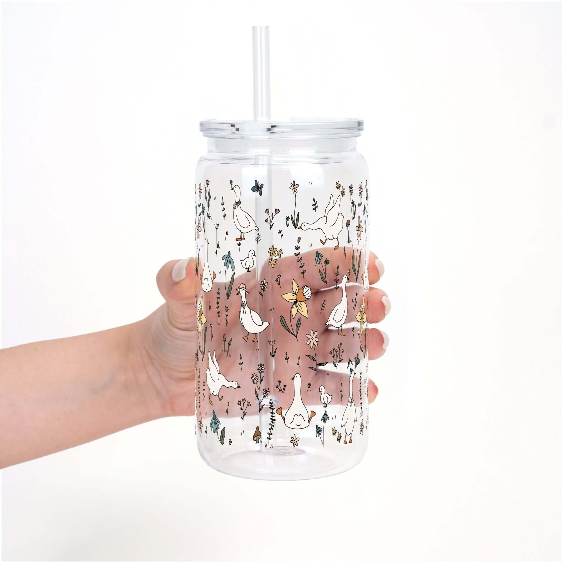 Floral Geese Cup With Lid and Straw from Sip Sip Hooray – Tumblers