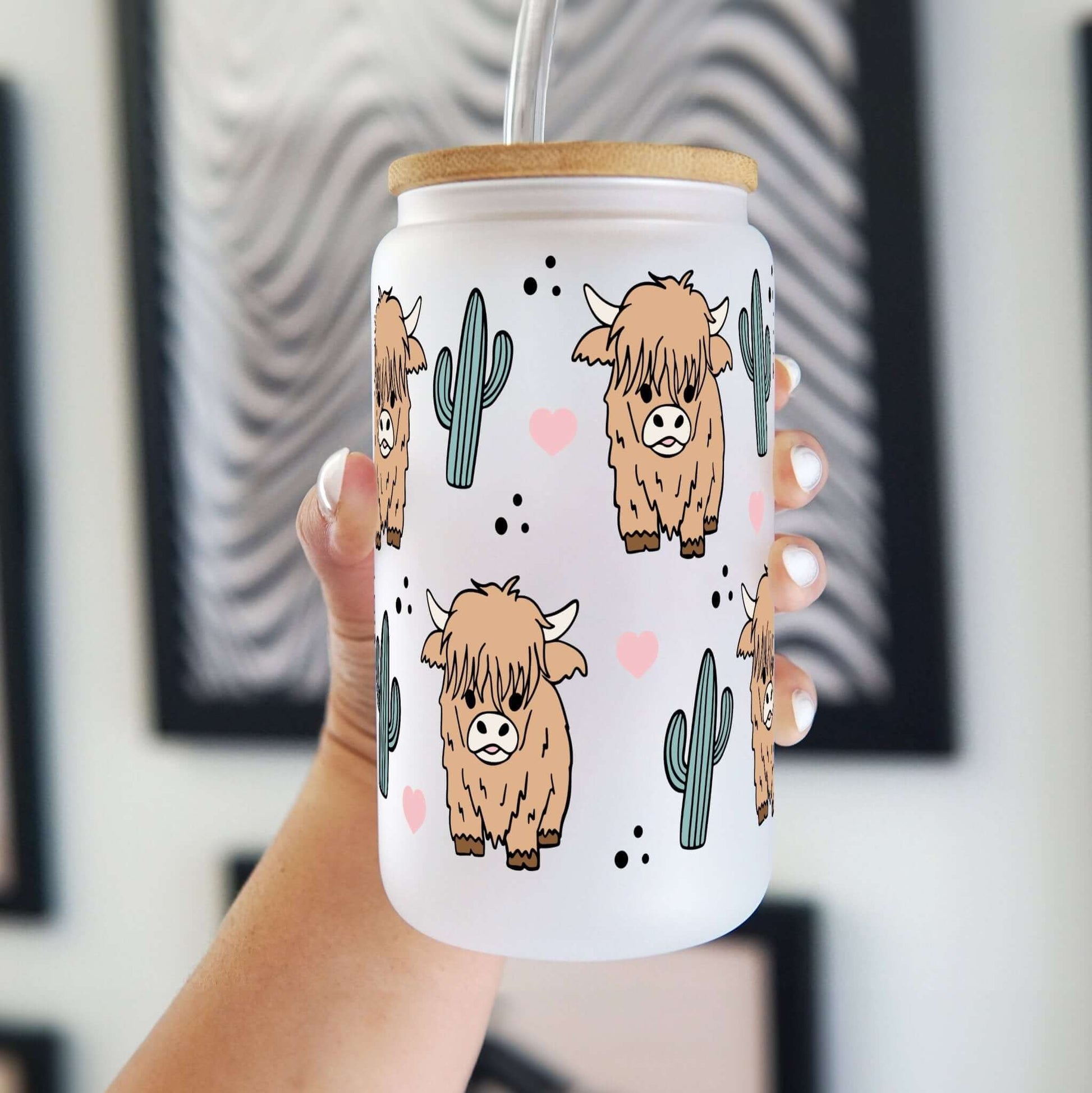 Fluffy Highland Cows Cup With Lid and Straw from Sip Sip Hooray – Drinkware