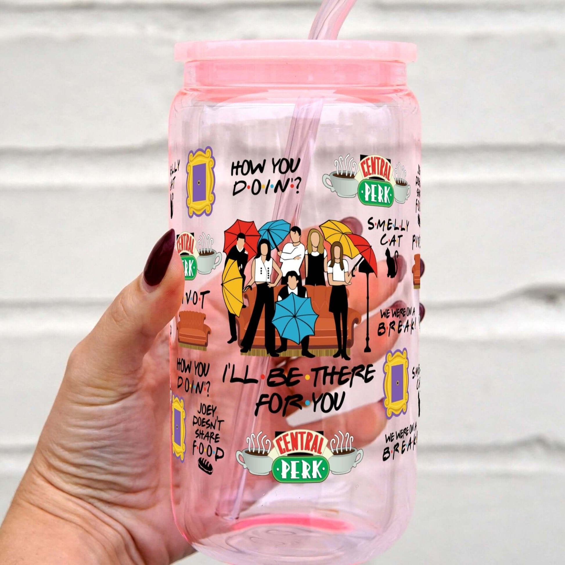 Friends Themed Cup with Lid and Straw from Sip Sip Hooray – Tumblers