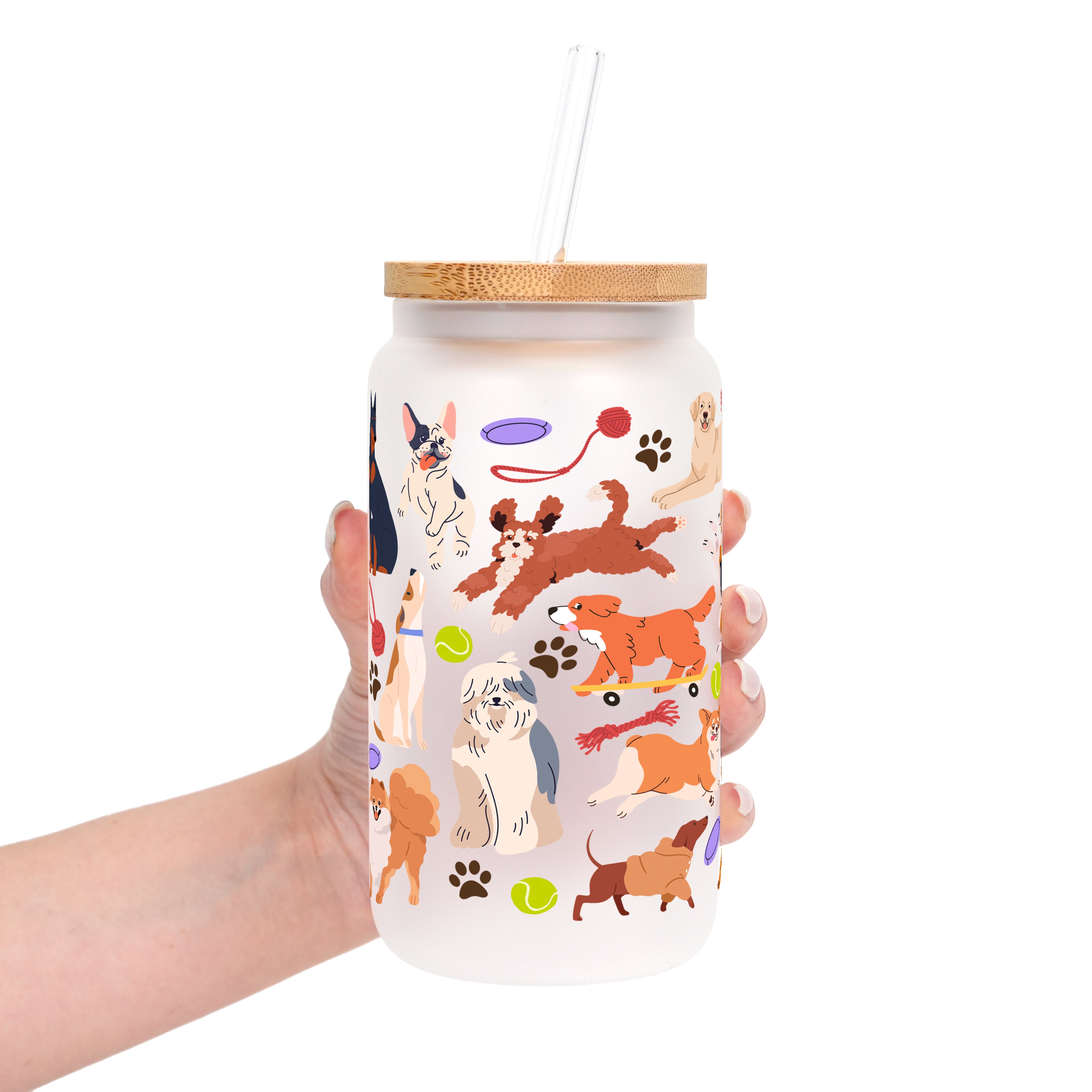 Dog Park Glass Cup, Mug & Tumbler with Lid and Straw