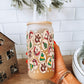 Christmas Cookies 16oz Glass Can Cup With Lid and Straw