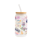 Regency Book Girl Glass Cup, Mug & Tumbler with Lid and Straw