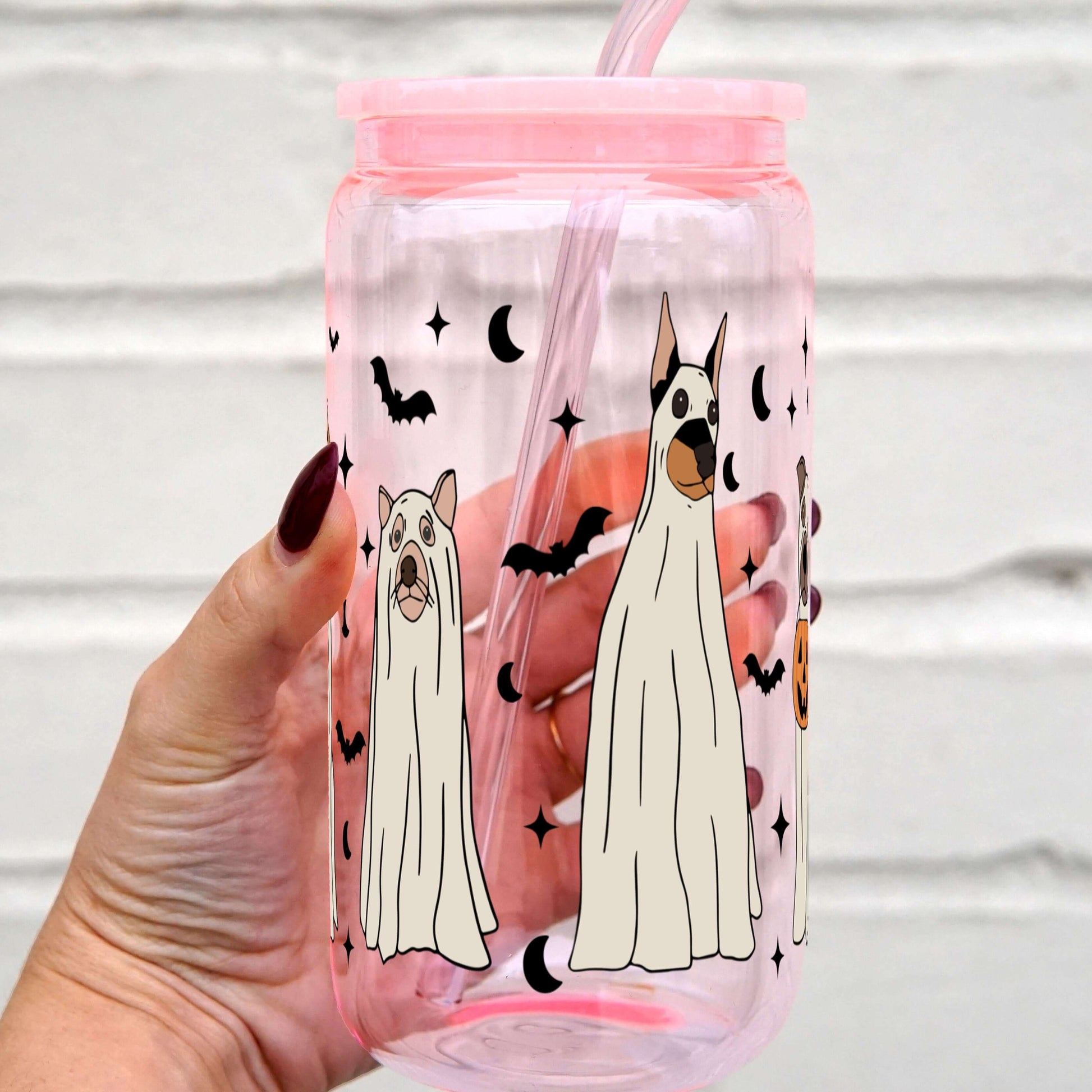 Ghost Dog Halloween Cup With Lid and Straw from Sip Sip Hooray – Coffee & Tea Cups