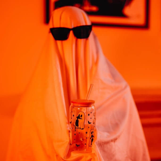 Ghosts Holding Cats Cup With Lid and Straw from Sip Sip Hooray – Tumblers