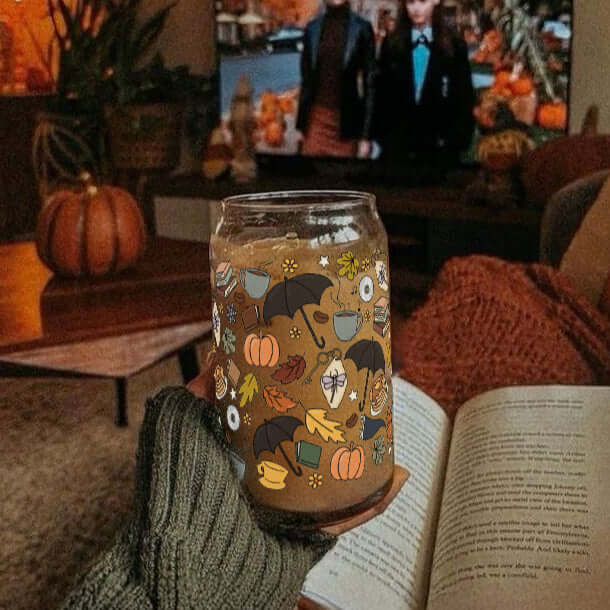Fall Girls Cup With Lid and Straw