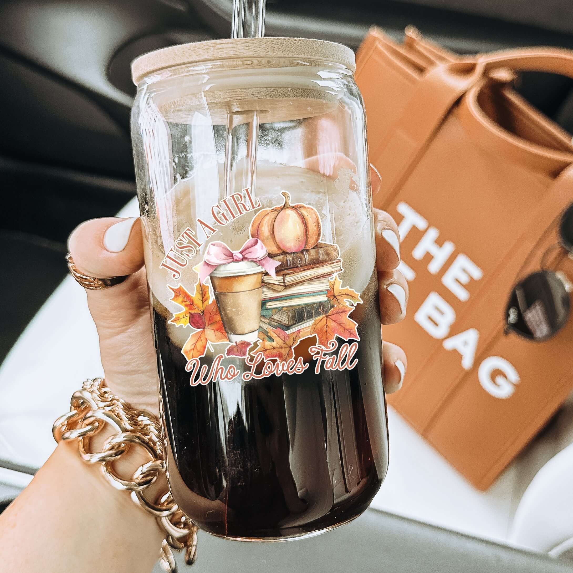 Girl Who Loves Fall Cup With Lid and Straw