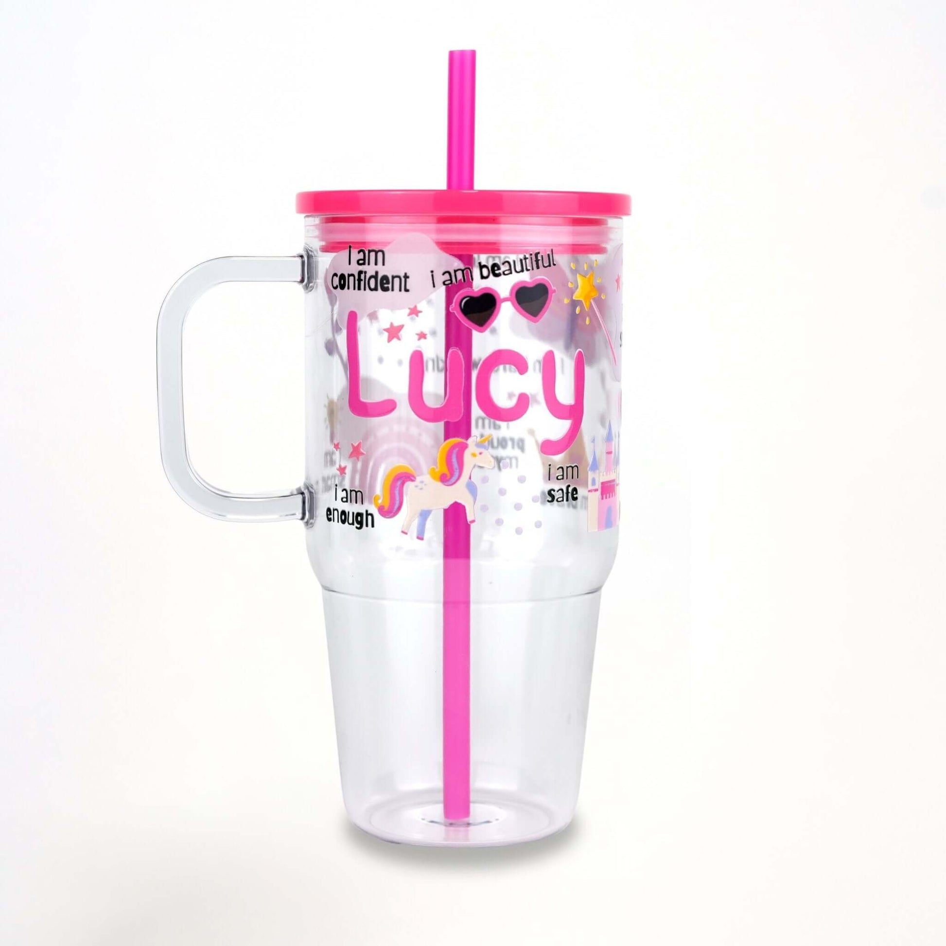 Girl's Affirmations 20oz Kids Tumbler with Handle, Lid & Straw from Sip Sip Hooray – Drinkware