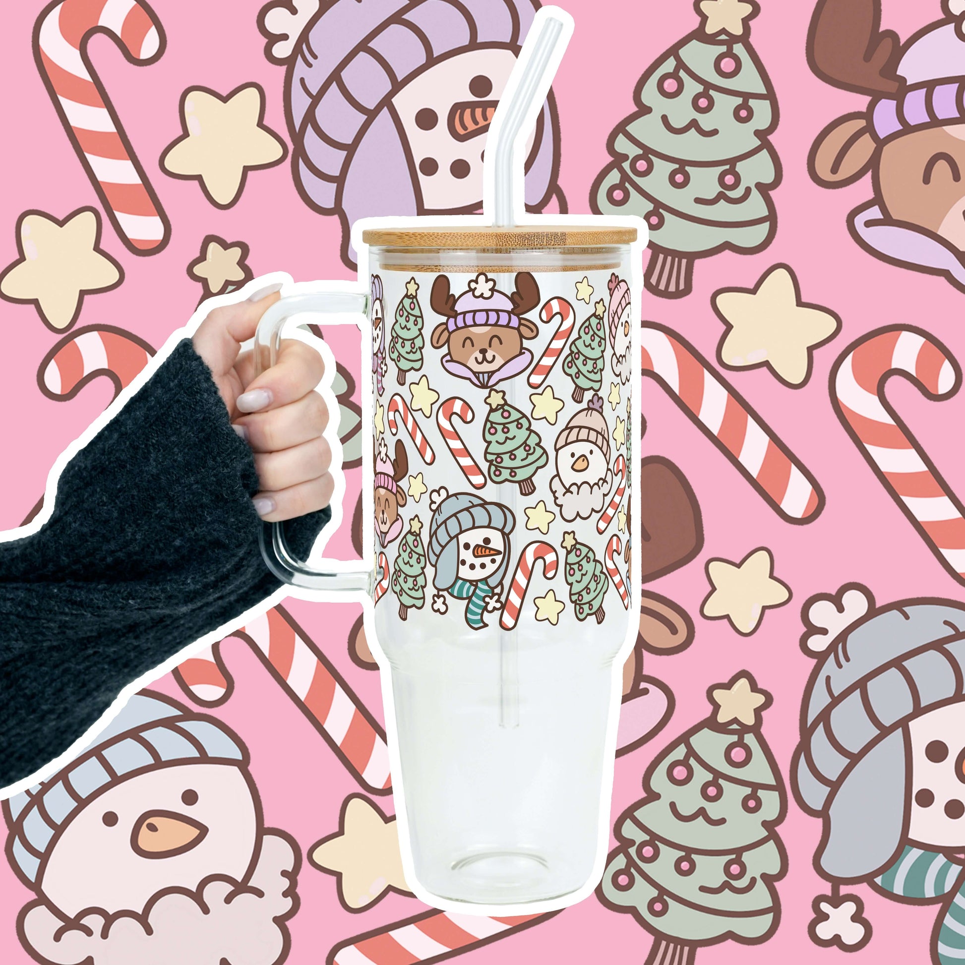 Christmas Cuties 40oz Tumbler with Handle Lid & Straw | Sip Sip Hooray