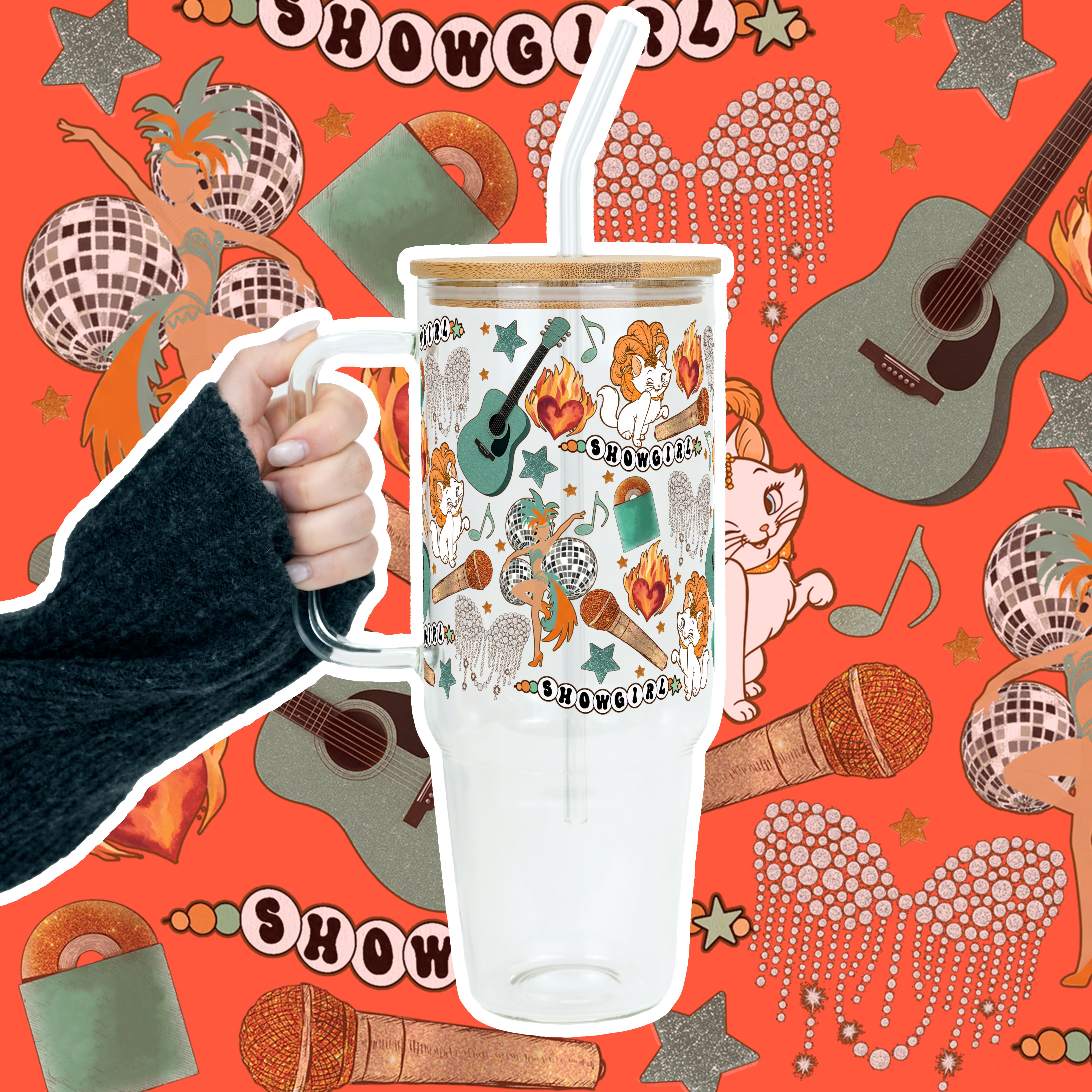 Showgirl Tumbler with Handle Lid & Straw