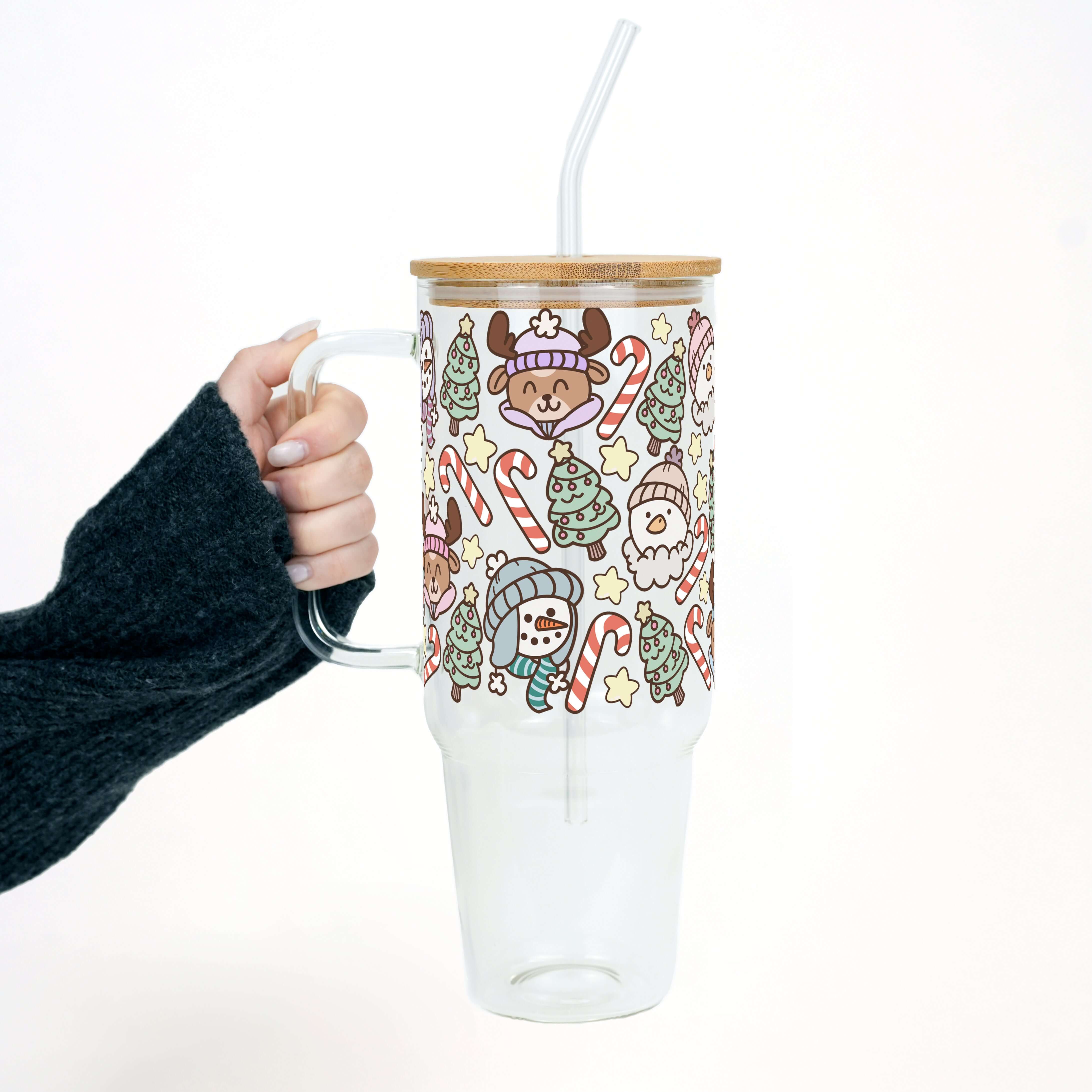 Christmas Cuties Tumbler with Handle Lid & Straw