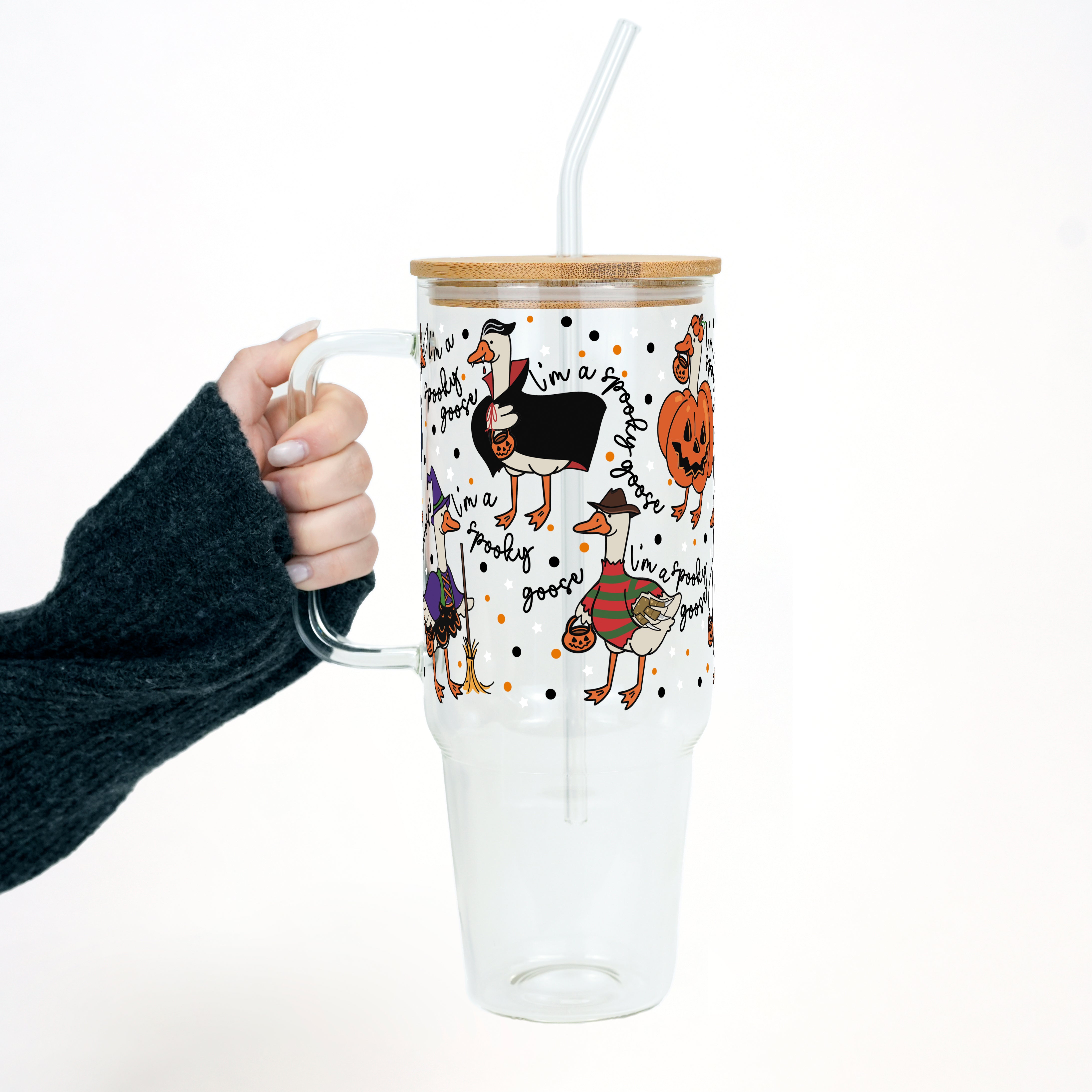 Spooky Goose 40oz Tumbler with Lid and Straw