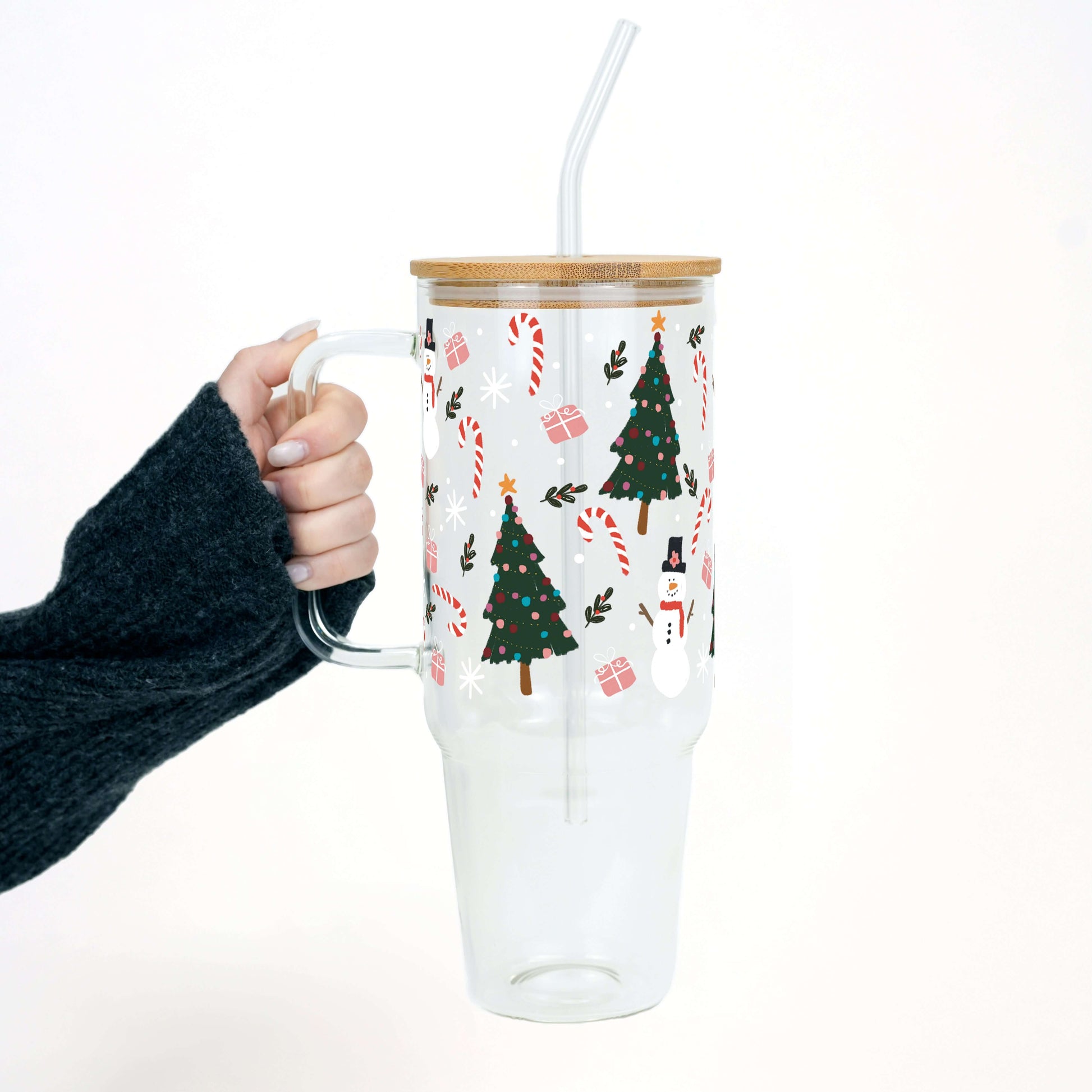 Jolly Little Christmas 40oz Tumbler with Handle Lid & Straw | Sip Sip Hooray