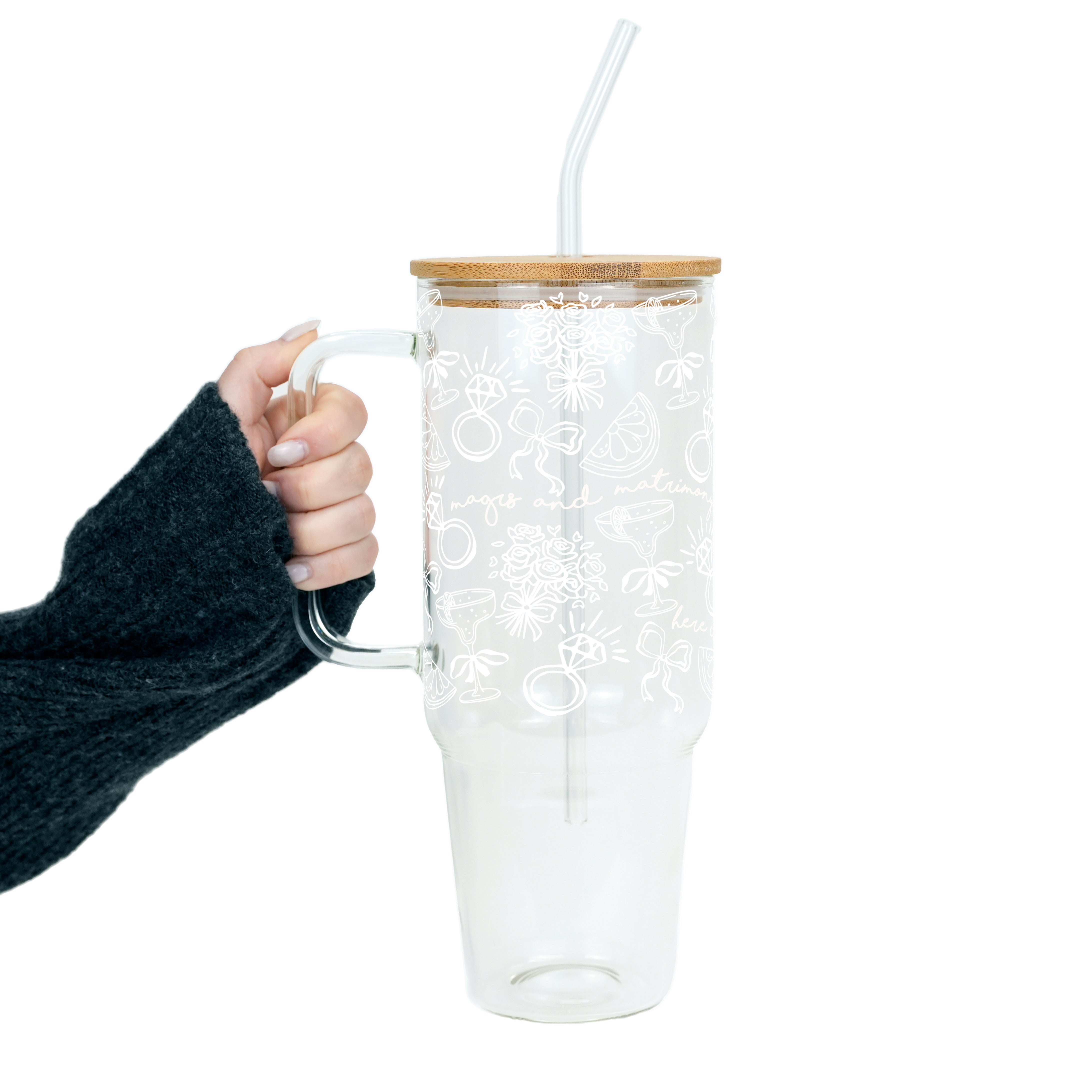 Margs and Matrimony Bride Tumbler With Lid & Straw