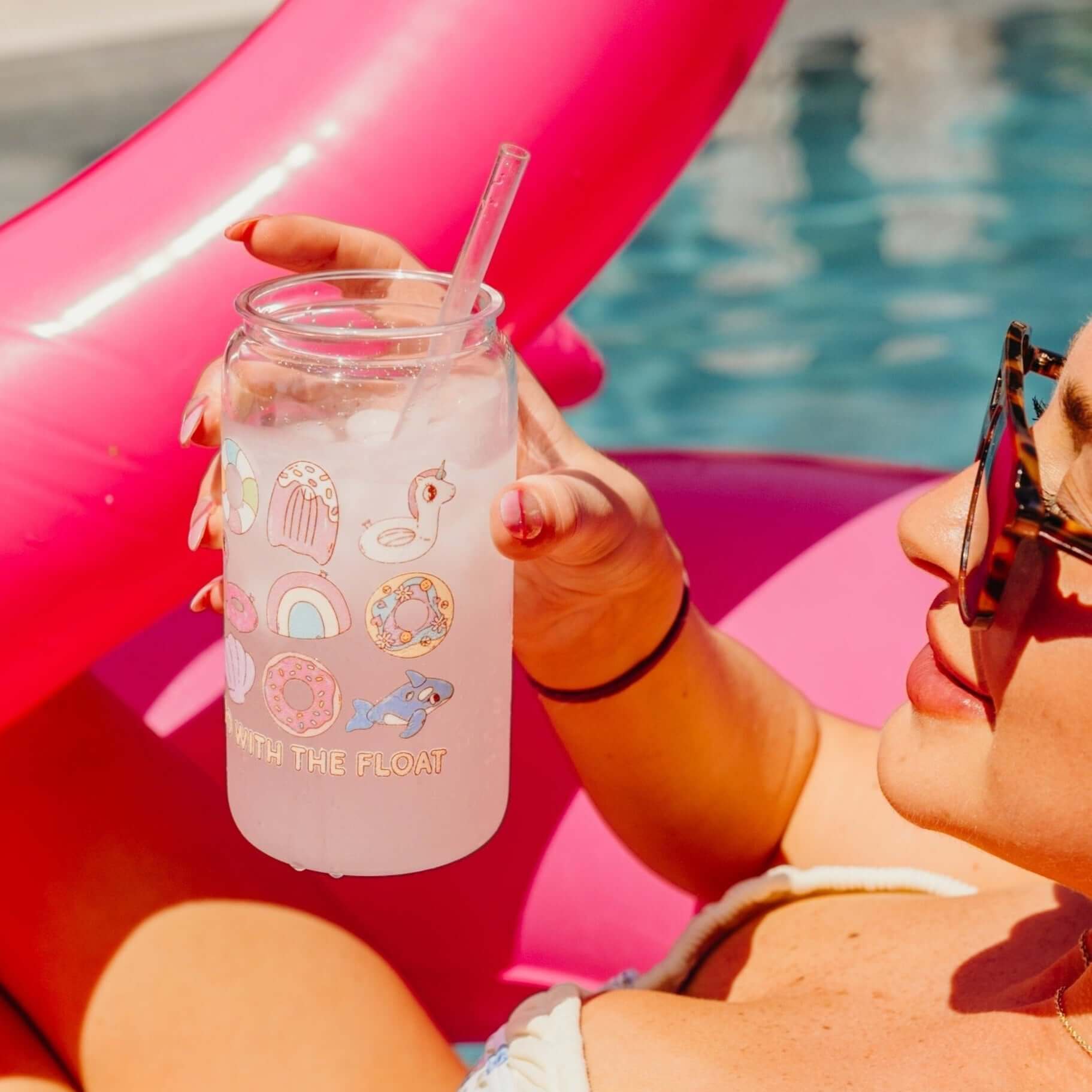 Go With The Float Cup With Lid and Straw