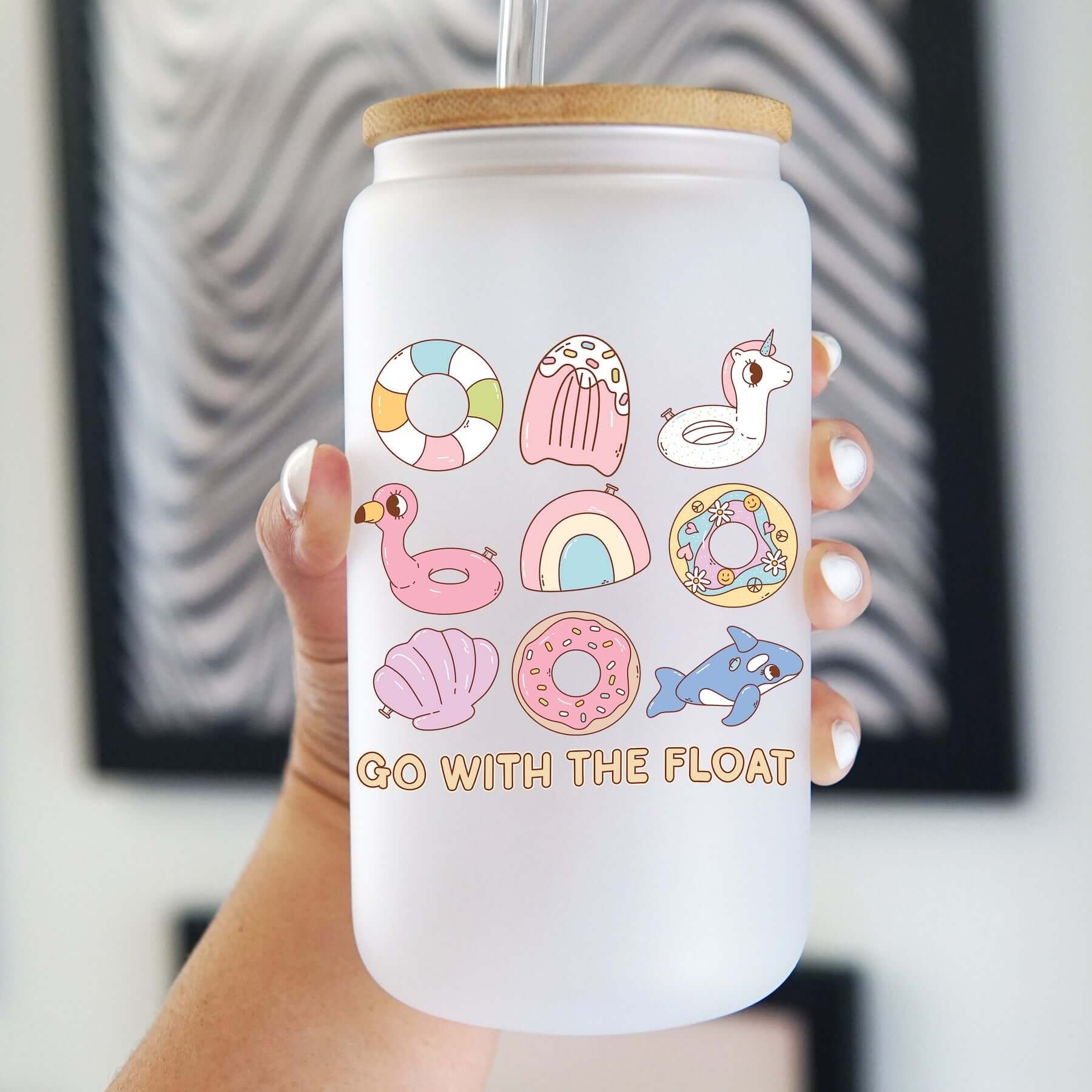Go With The Float Cup With Lid and Straw