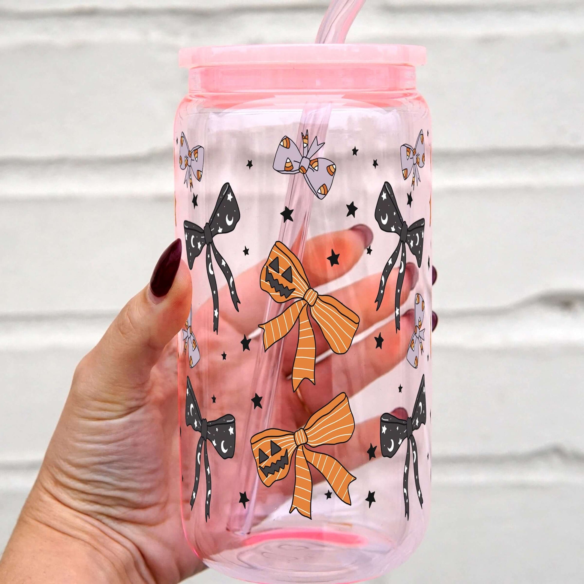 Halloween Bows Cup With Lid and Straw from Sip Sip Hooray – Tumblers