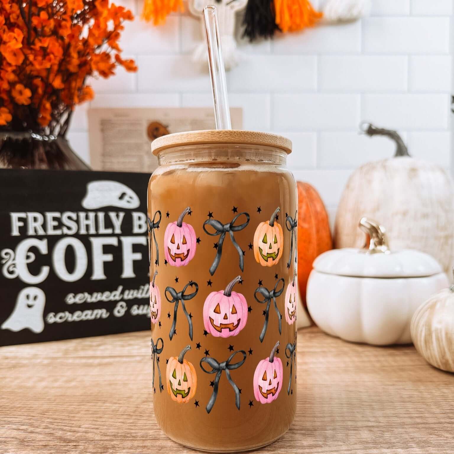 Halloween Coquette Pumpkin Cup With Lid and Straw from Sip Sip Hooray – Tumblers