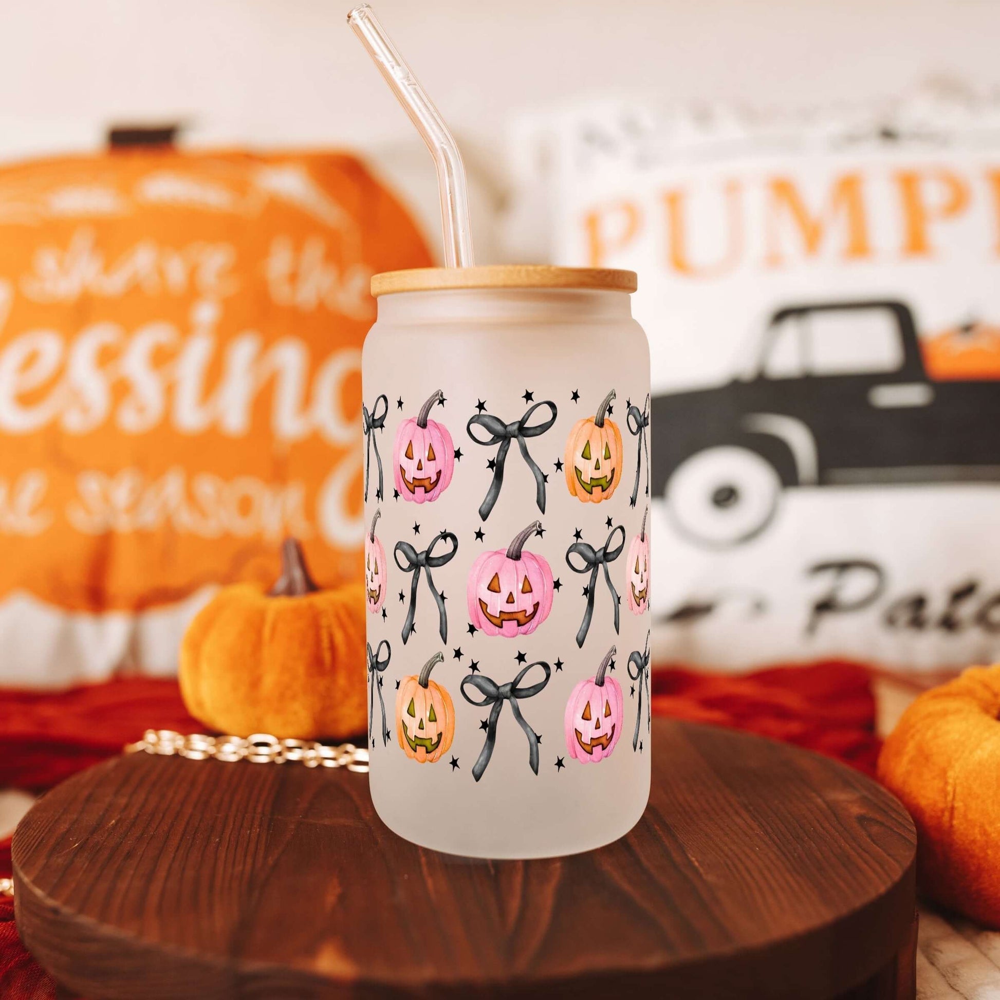 Halloween Coquette Pumpkin Cup With Lid and Straw from Sip Sip Hooray – Tumblers