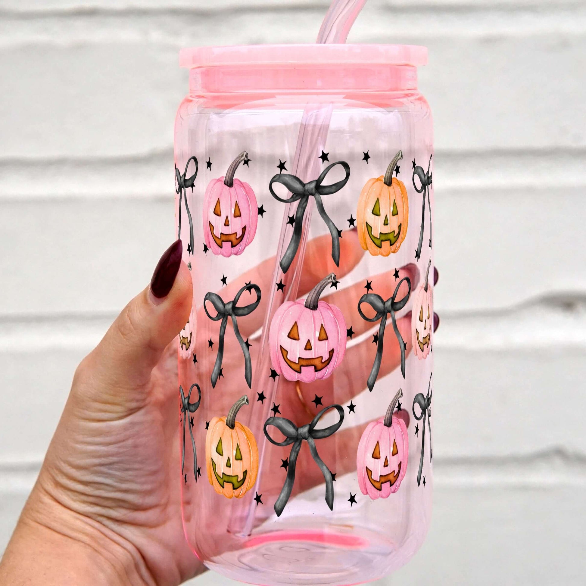 Halloween Coquette Pumpkin Cup With Lid and Straw from Sip Sip Hooray – Tumblers