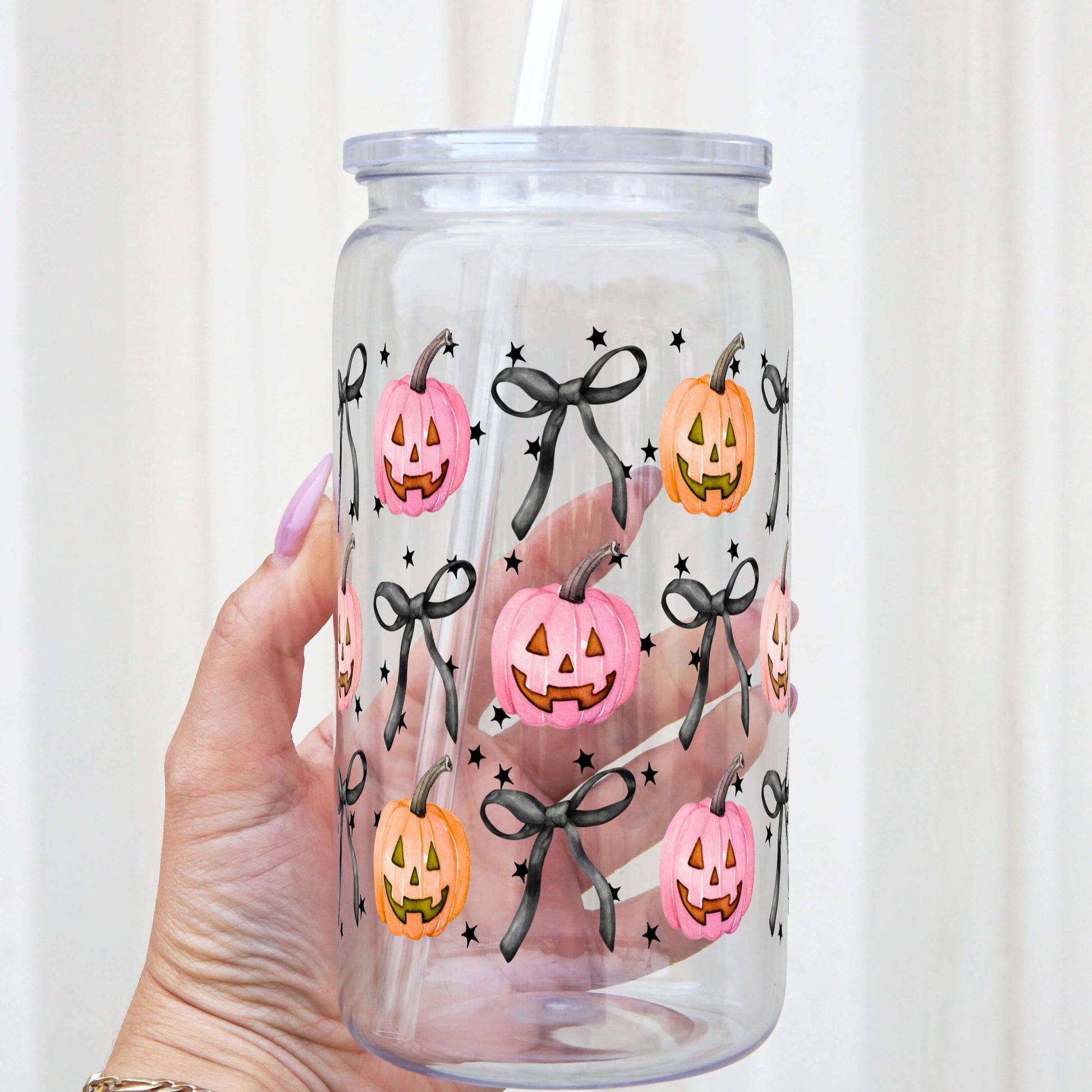 Halloween Coquette Pumpkin Cup With Lid and Straw from Sip Sip Hooray – Tumblers