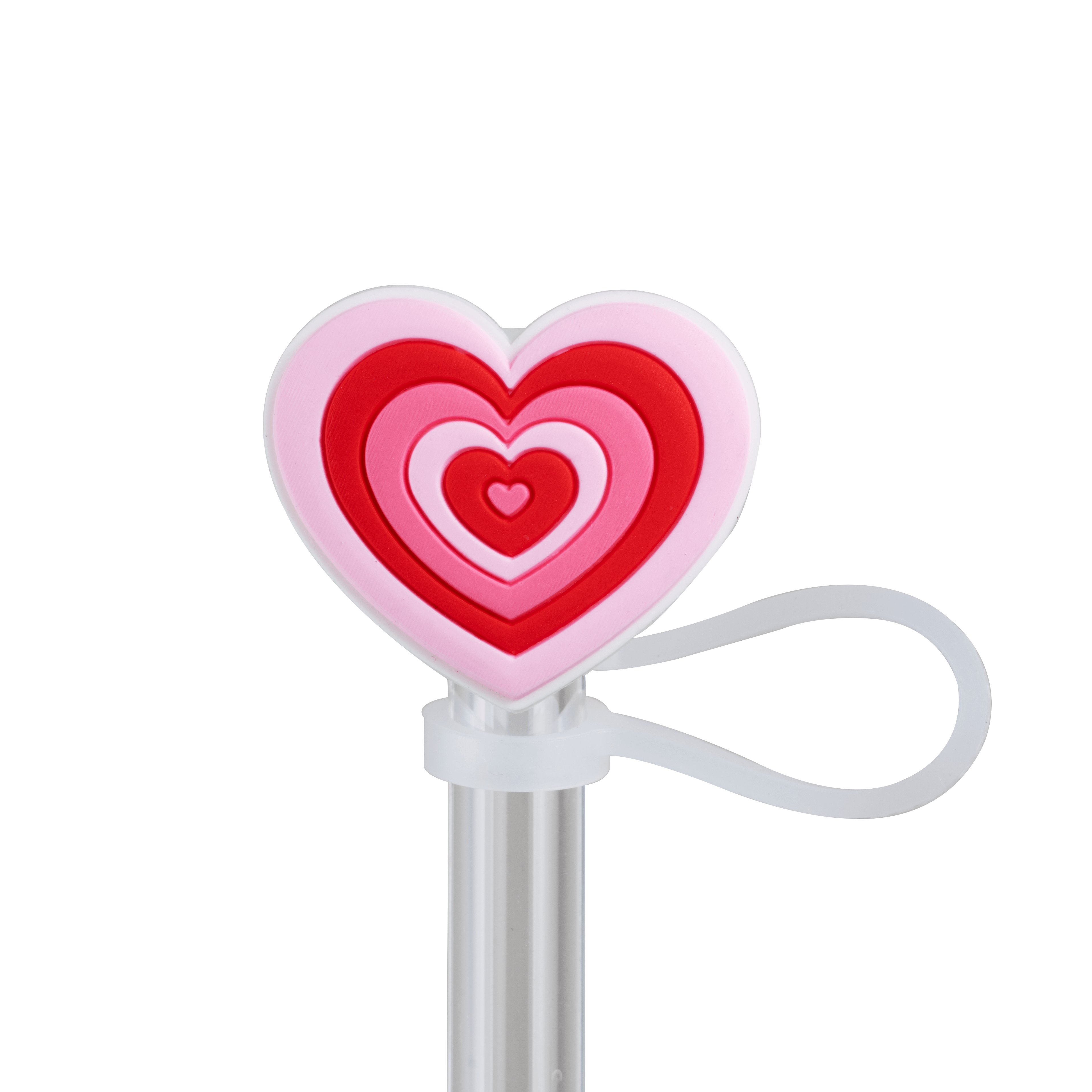 Pink + Red Heart Straw Topper
