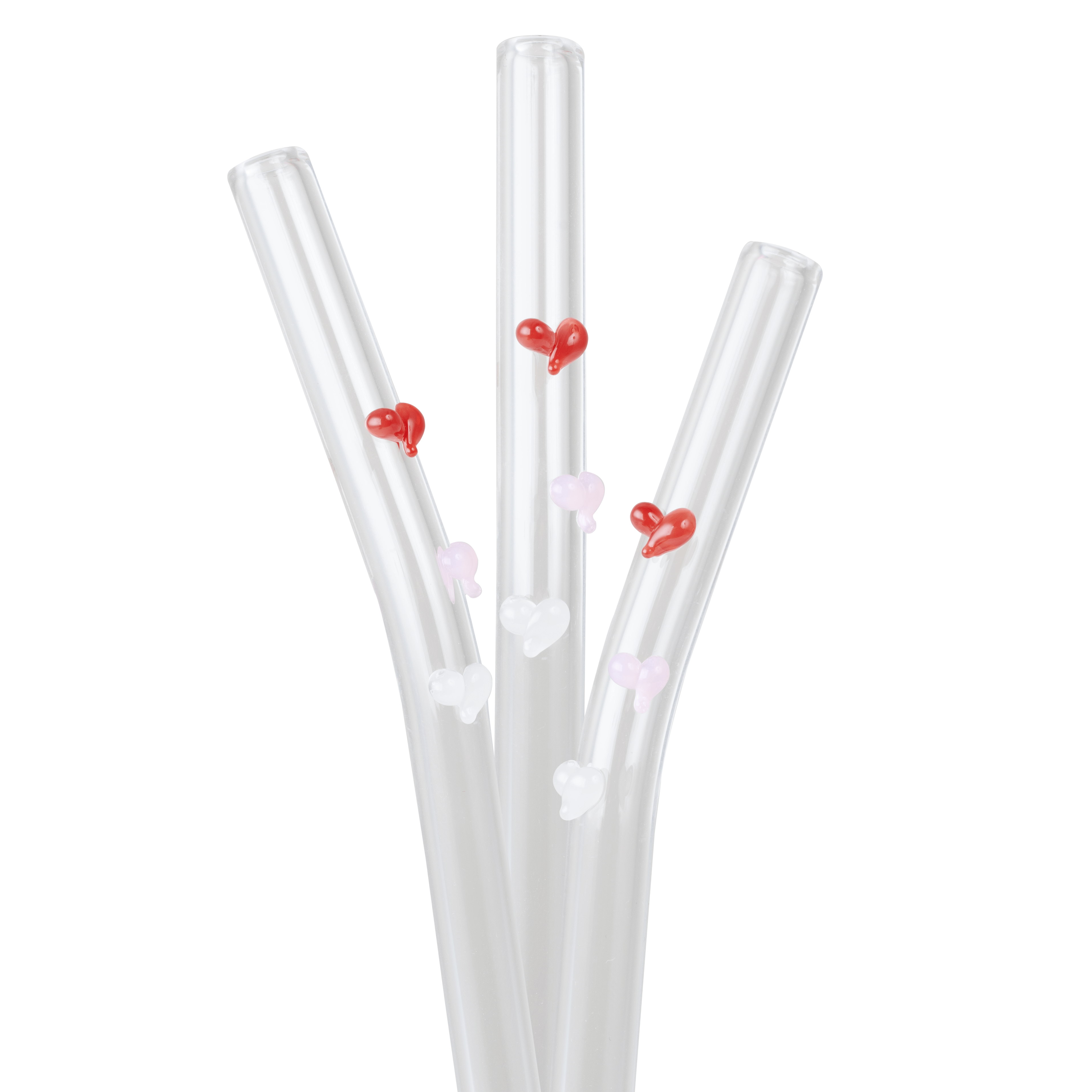 Mini Hearts Glass Straw