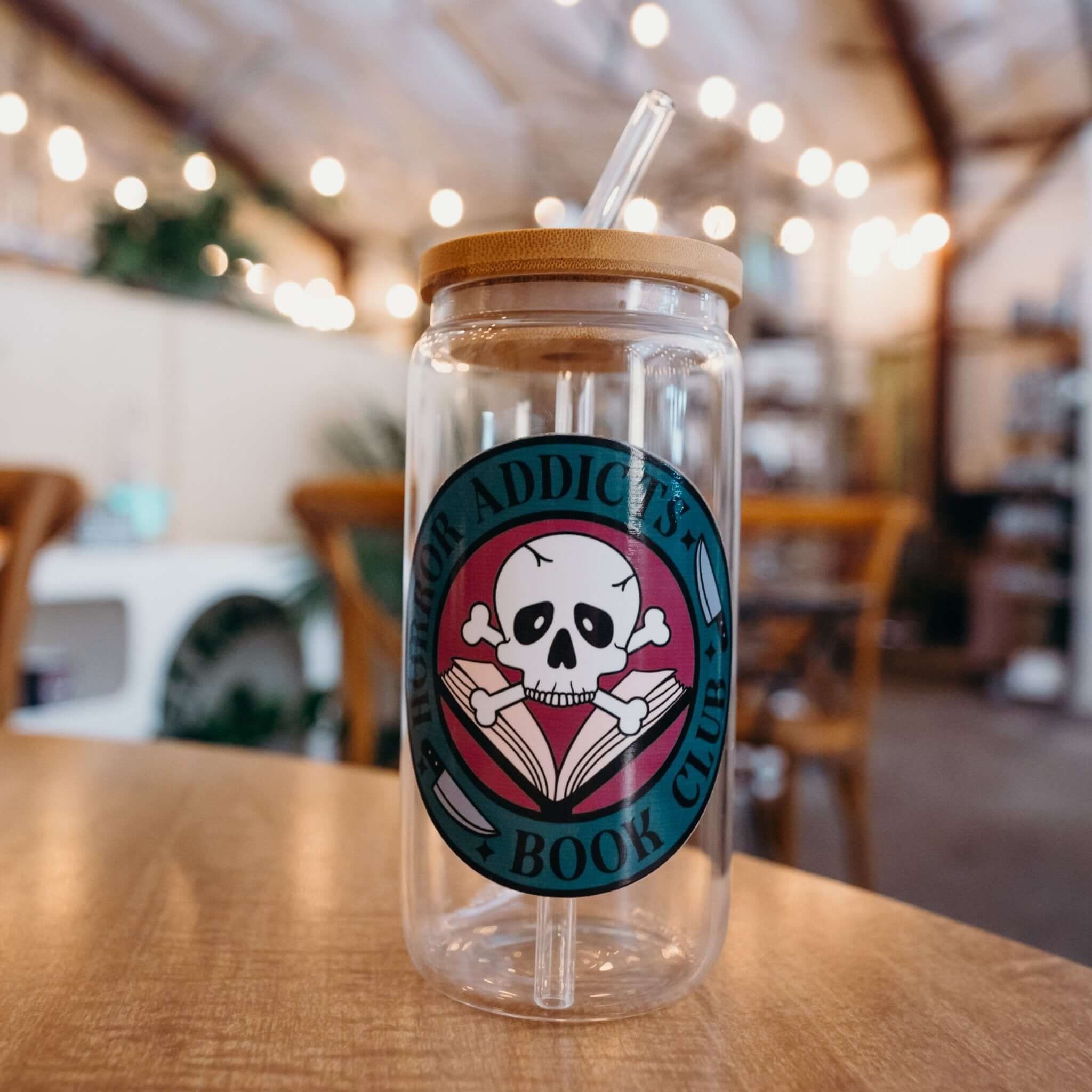Horror Addicts Book Club Cup With Lid and Straw