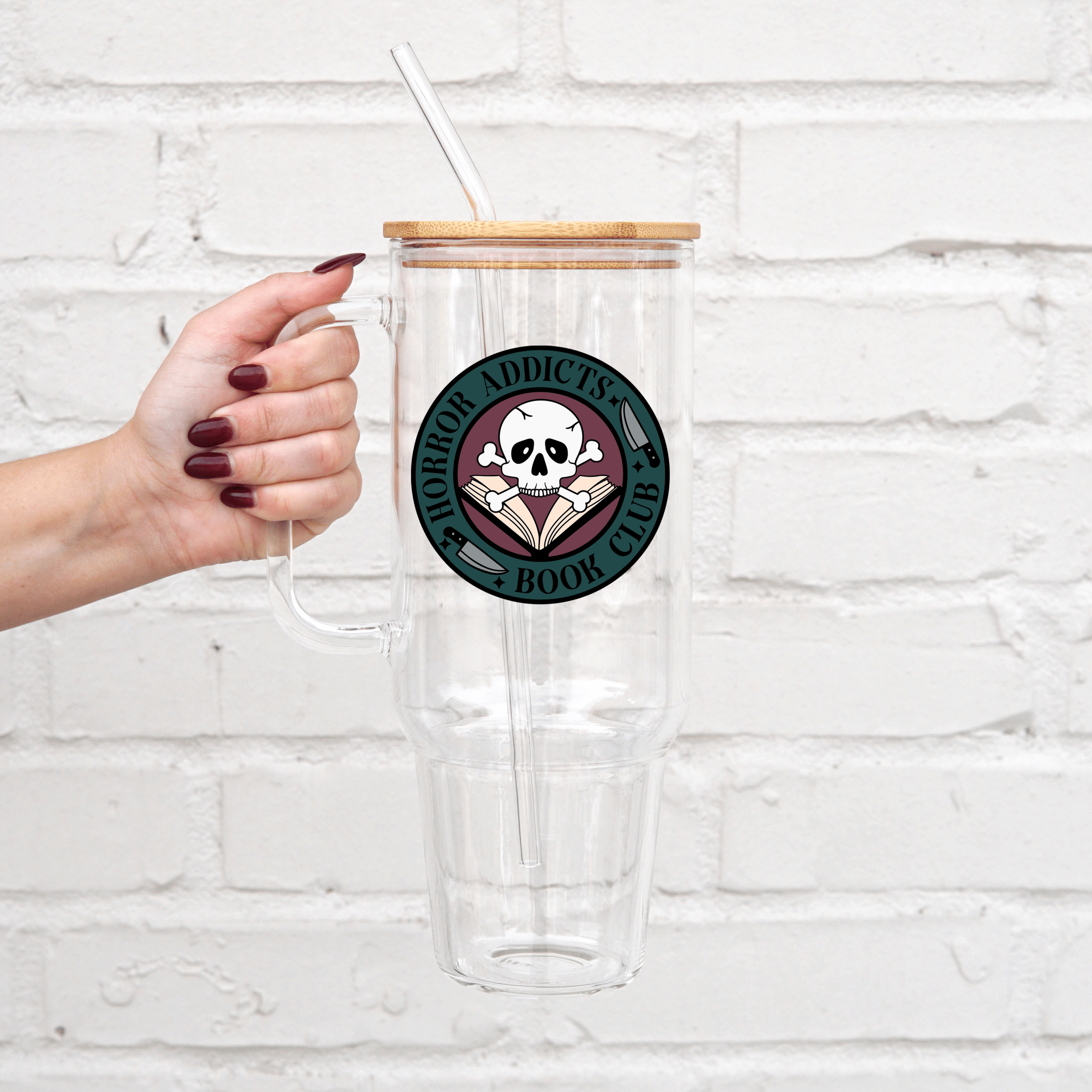 Horror Addicts Book Club Tumbler With Lid and Straw