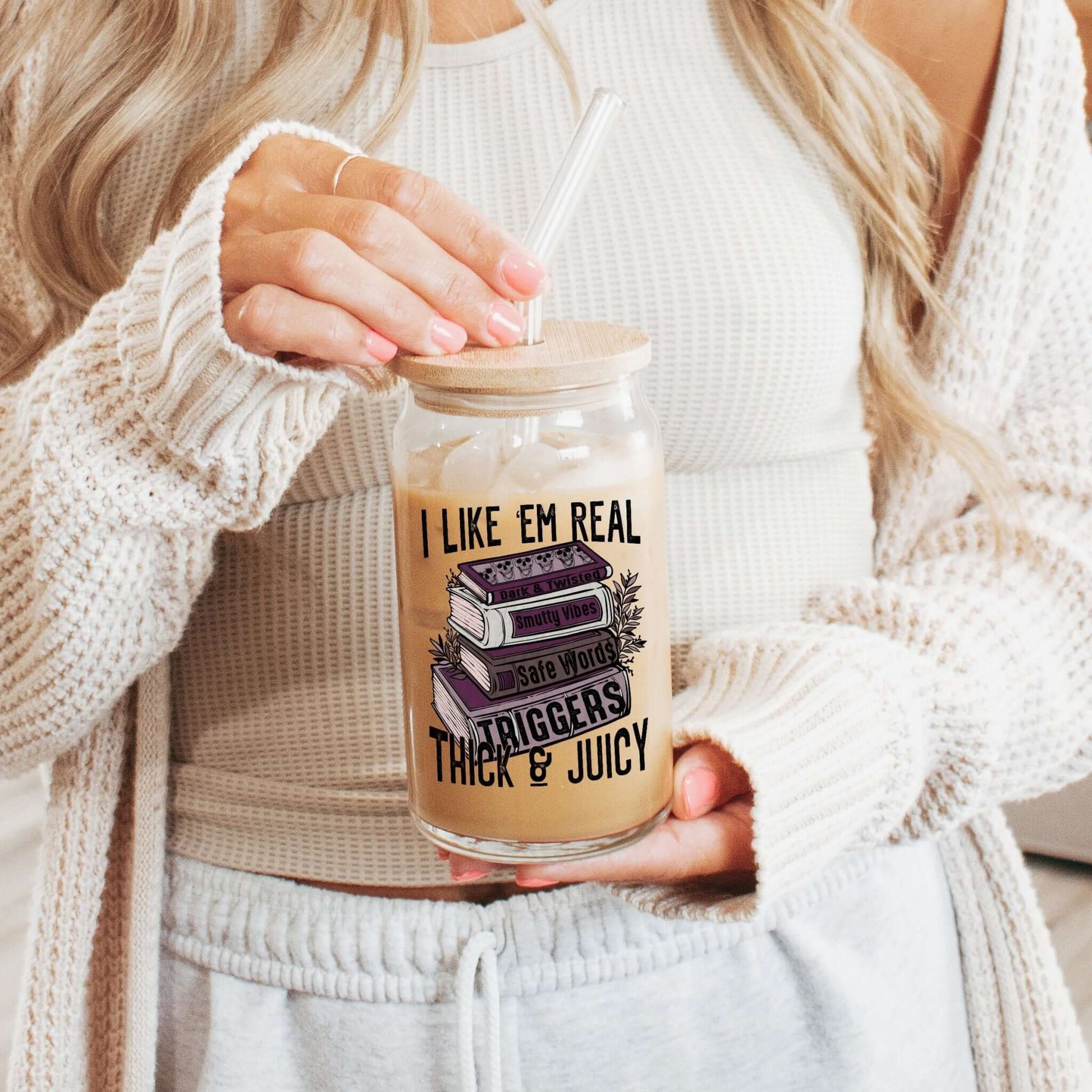 I Like Em Real Thick and Juicy Cup With Lid and Straw from Sip Sip Hooray – Drinkware