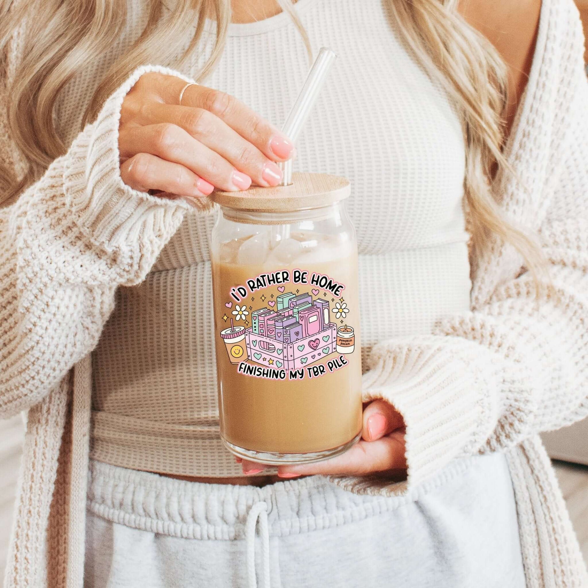 I'd Rather Be Home Can Cup With Lid and Straw from Sip Sip Hooray – Drinkware