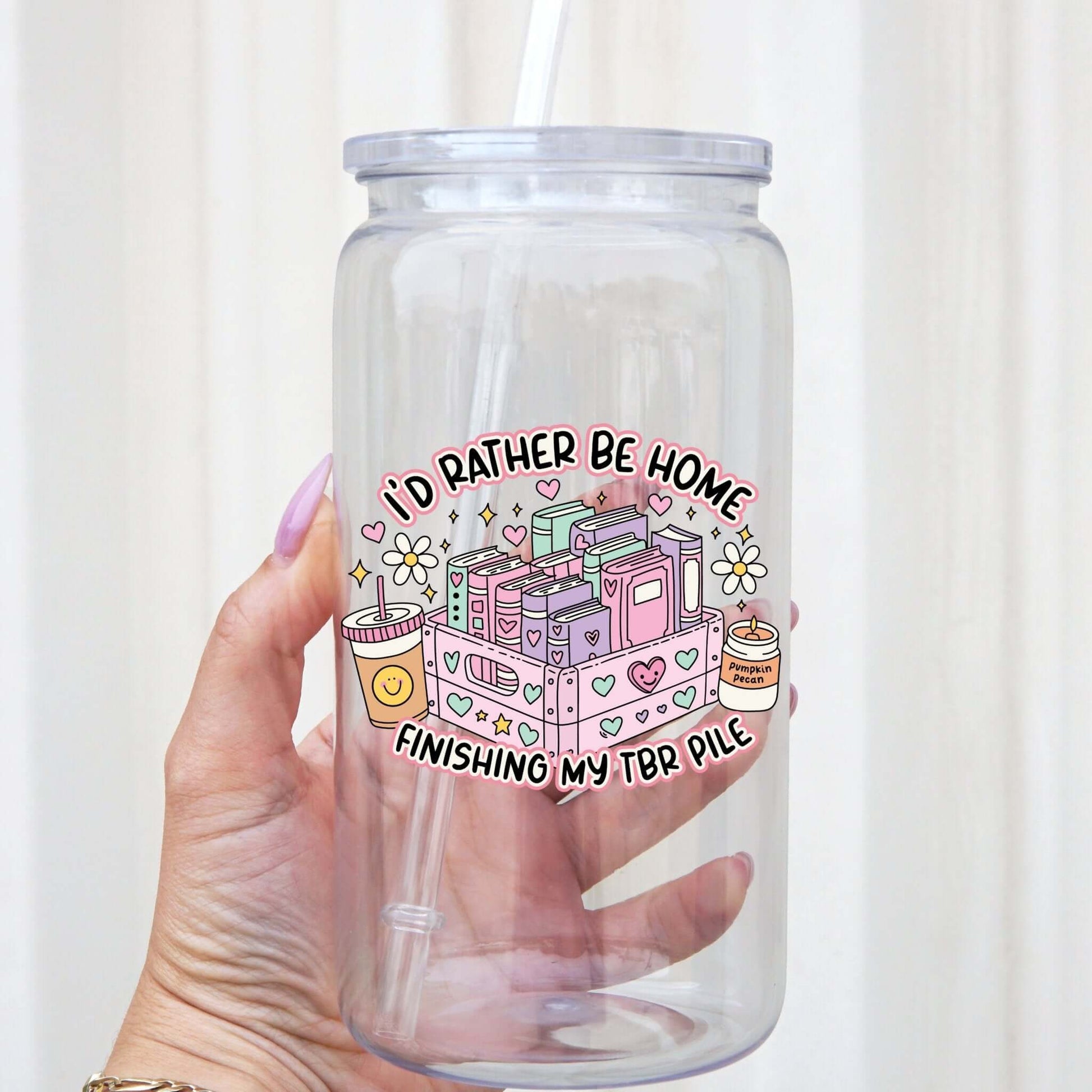 I'd Rather Be Home Can Cup With Lid and Straw from Sip Sip Hooray – Drinkware