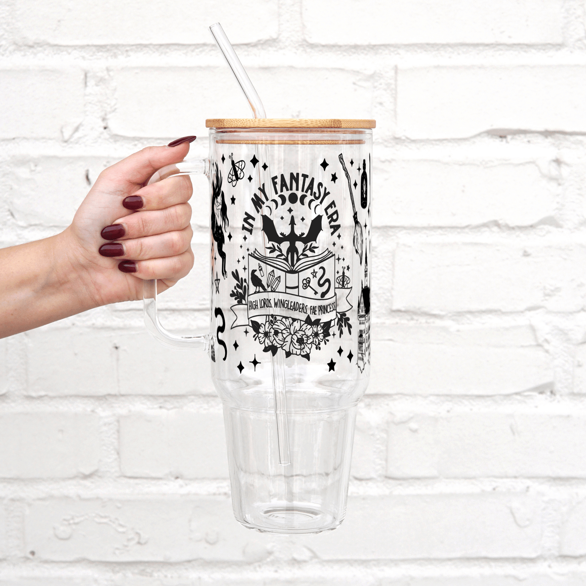 In My Fantasy Era 40oz Glass or Plastic Tumbler With Lid and Straw from Sip Sip Hooray – Drinkware